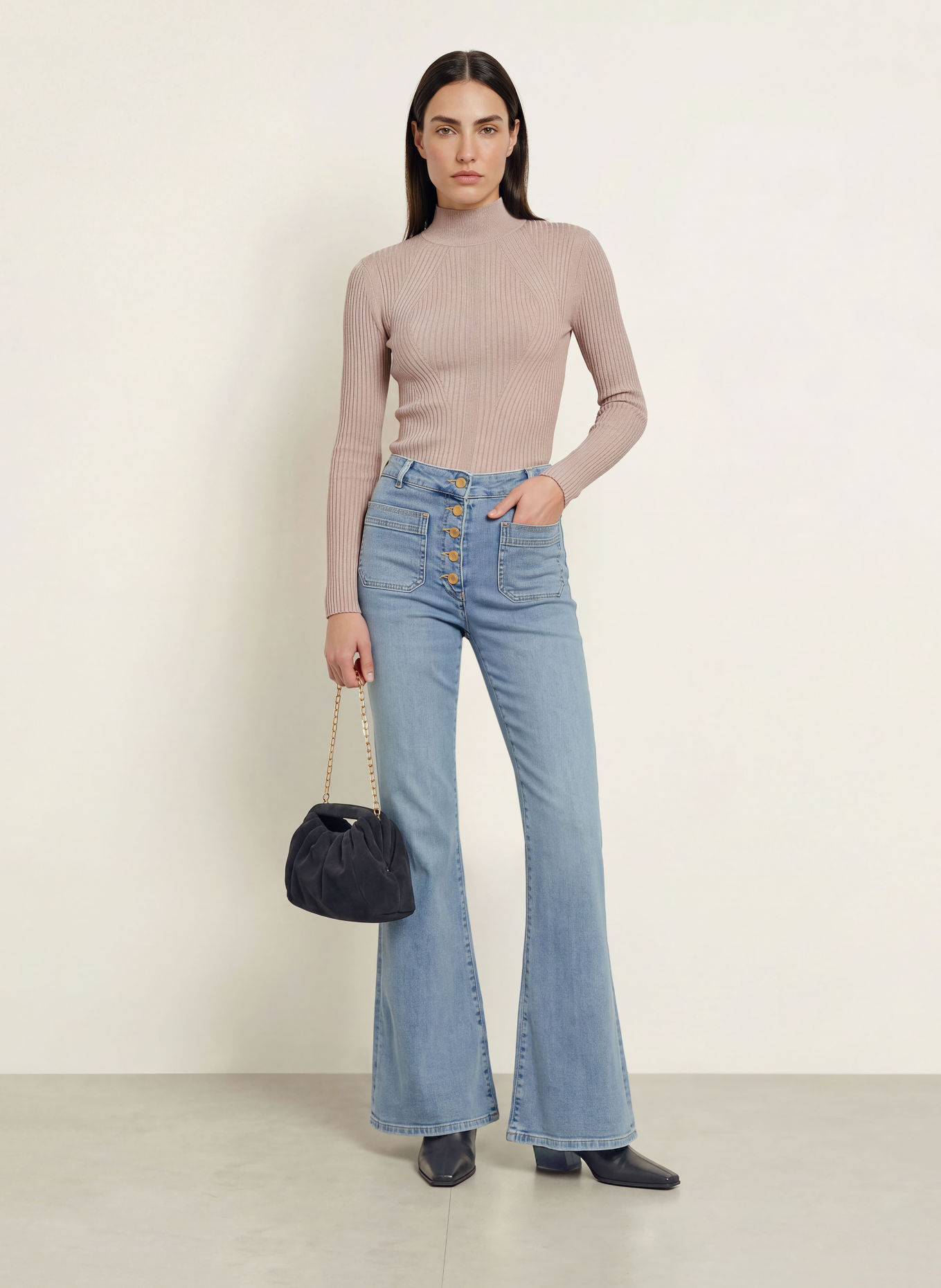 REISS Tricou cu mâneci lungi NANCY: BEJ