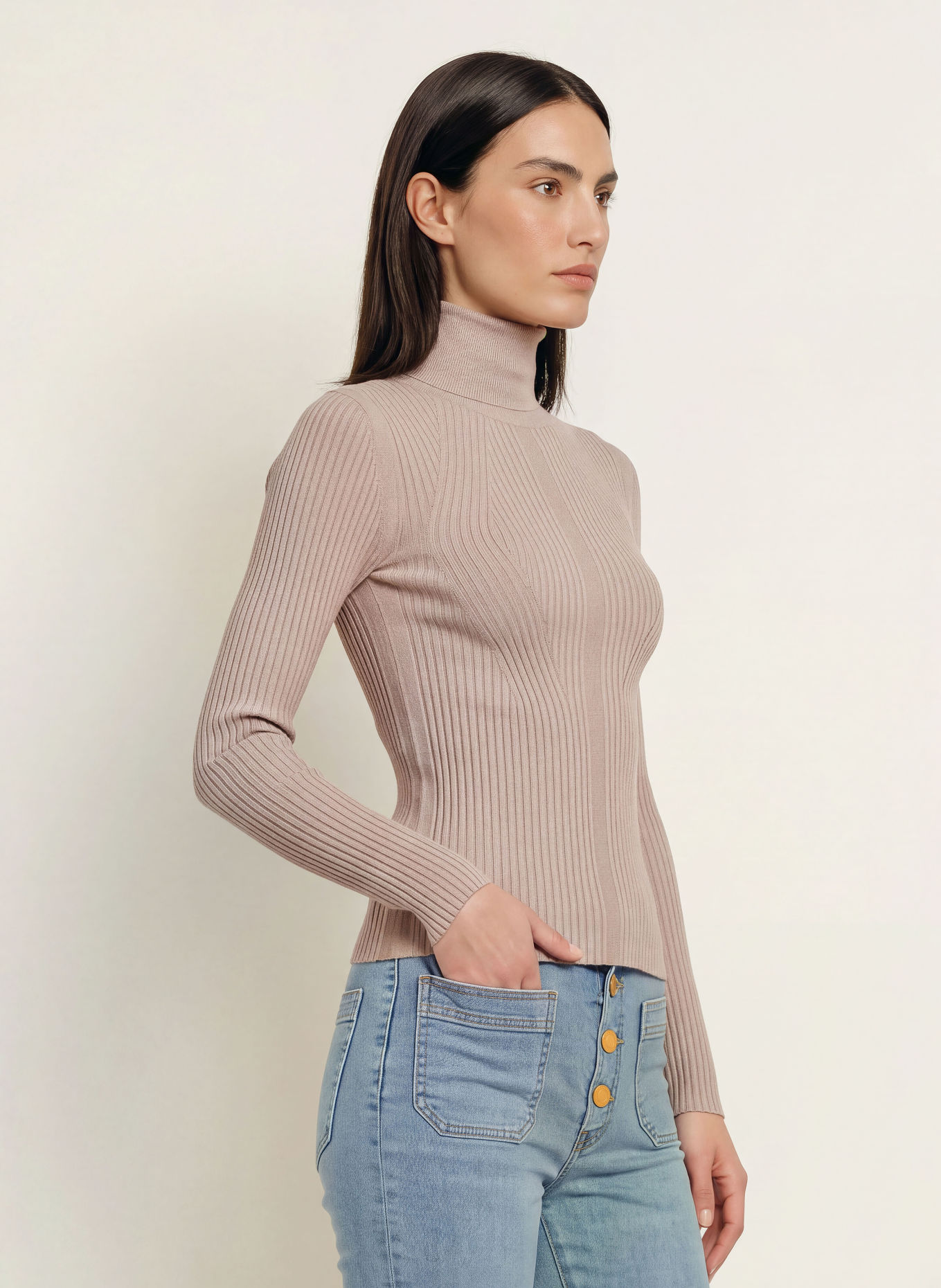 REISS Tricou cu mâneci lungi NANCY: BEJ
