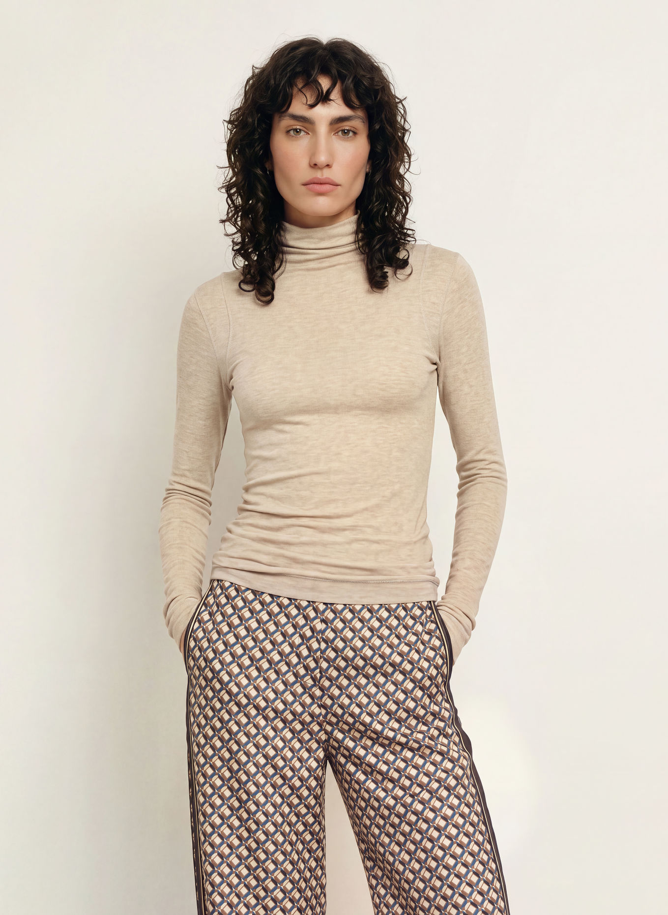 REISS Tricou cu mâneci lungi HEIDI: BEJ