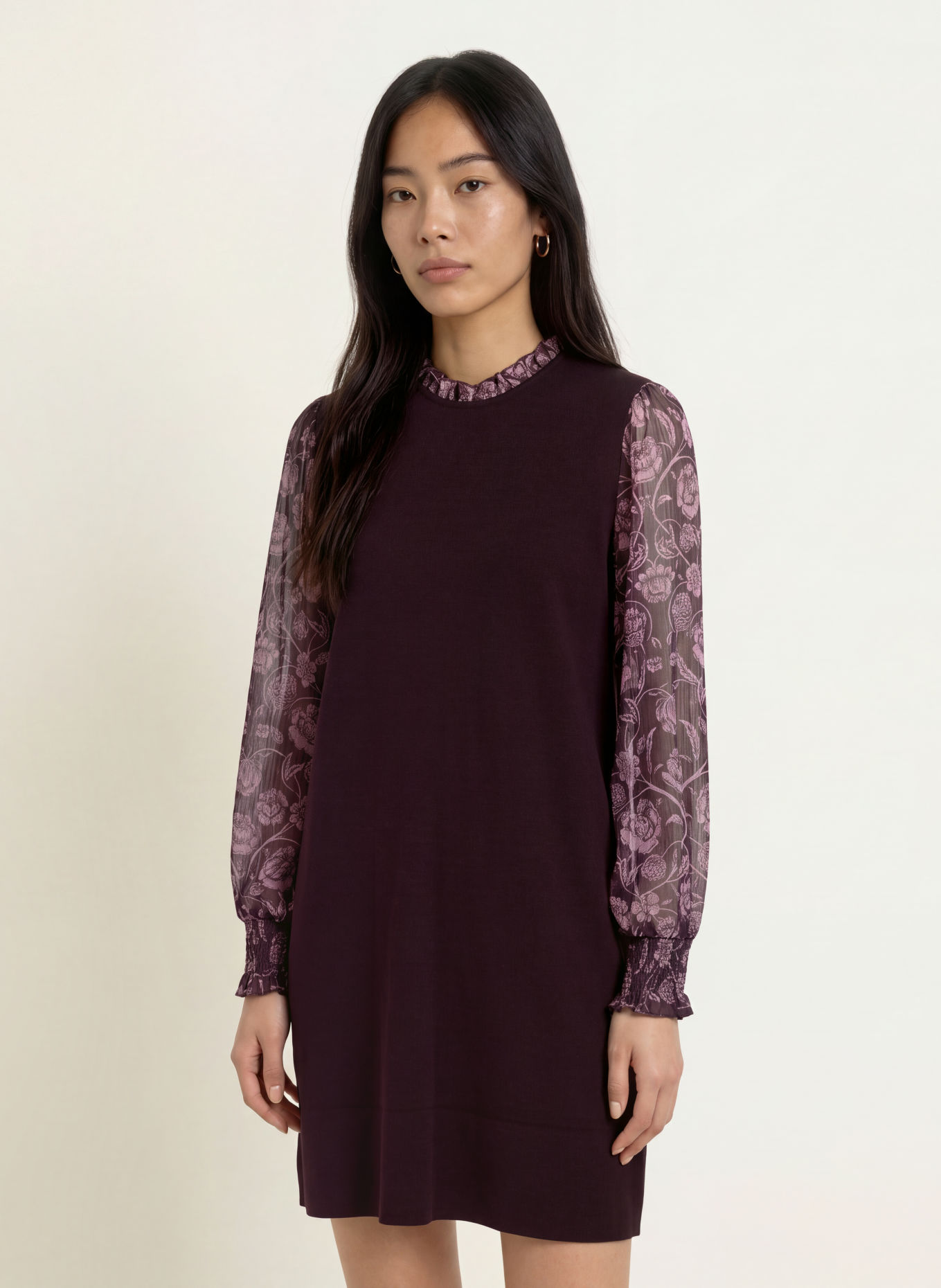 Phase Eight Robe en maille GISELLE dans un mélange de matières: LILAS FONCÉ / ROSÉ