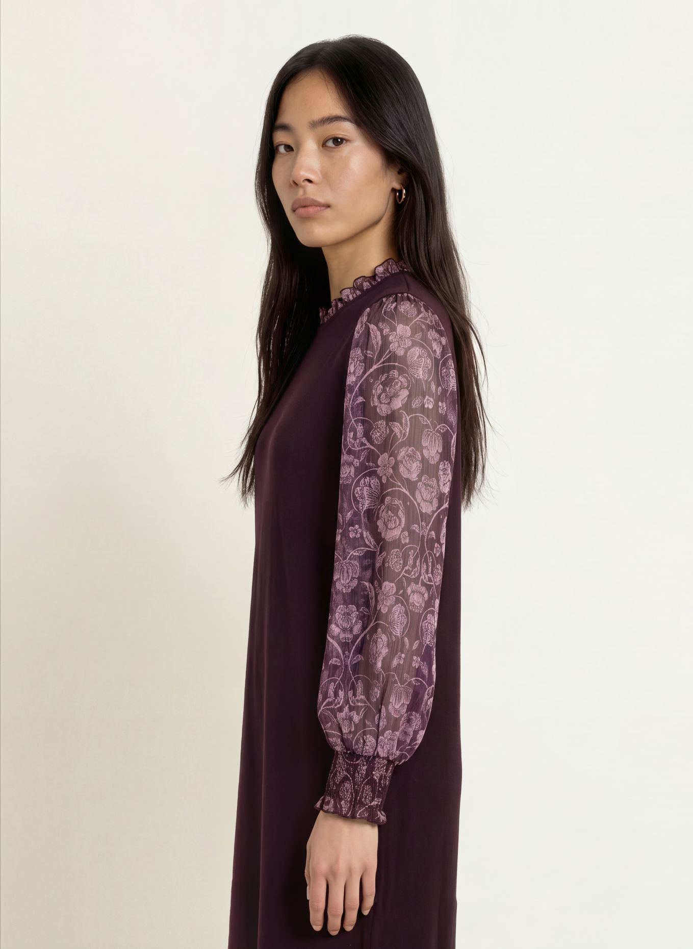 Phase Eight Robe en maille GISELLE dans un mélange de matières: LILAS FONCÉ / ROSÉ