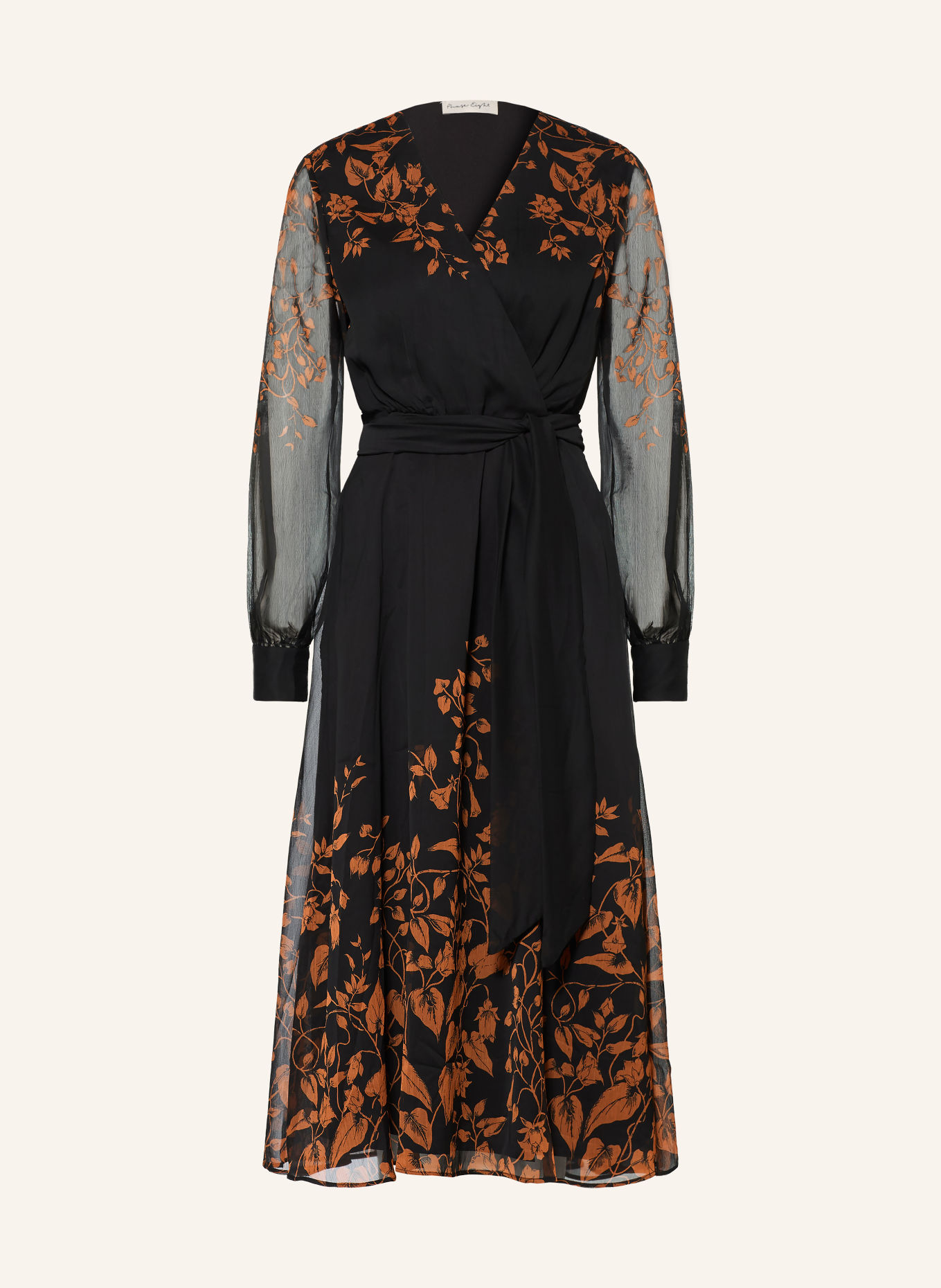 Phase Eight Kleid AREMA in Wickeloptik: SCHWARZ / BRAUN
