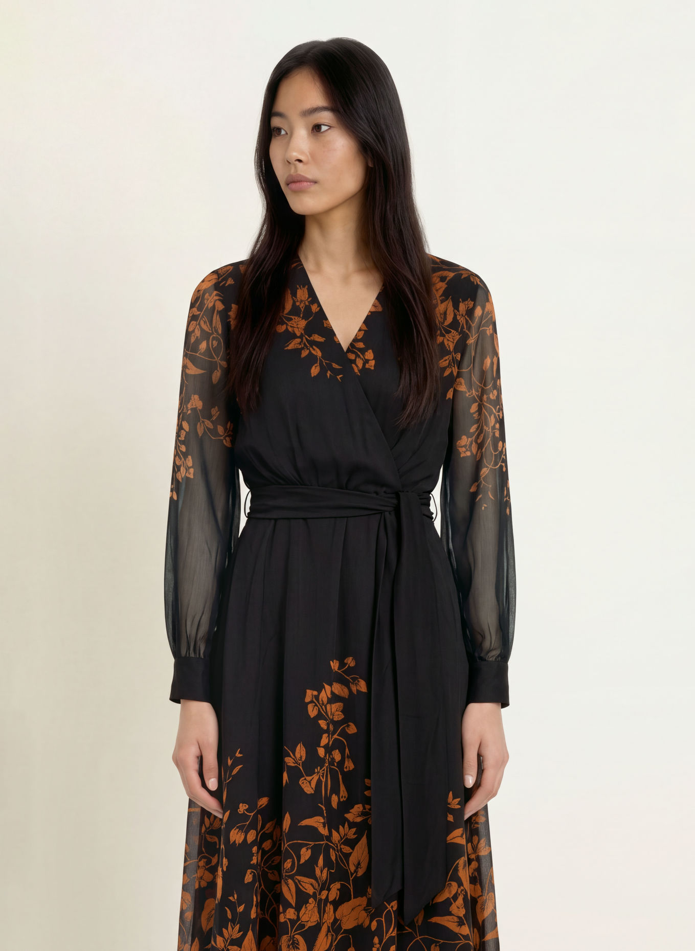 Phase Eight Kleid AREMA in Wickeloptik: SCHWARZ / BRAUN