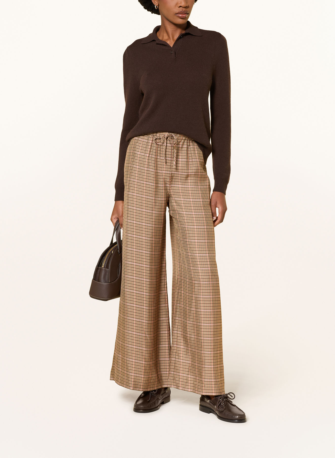 REISS Marlenehose MINNIE: BEIGE / DUNKELROT / DUNKELBLAU