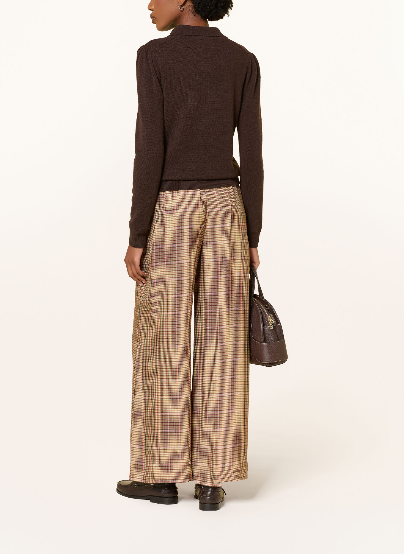 REISS Marlenehose MINNIE: BEIGE / DUNKELROT / DUNKELBLAU
