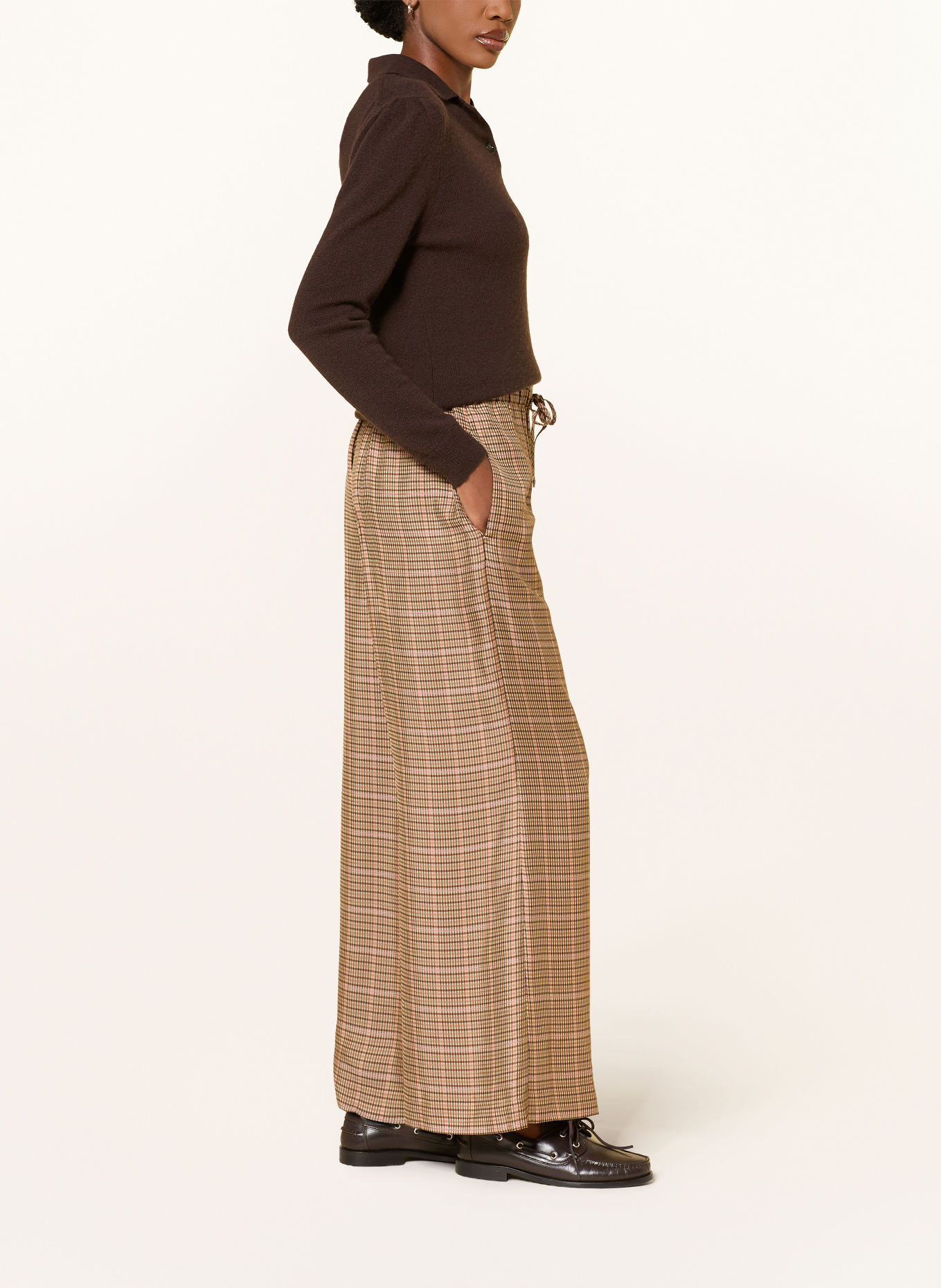 REISS Marlenehose MINNIE: BEIGE / DUNKELROT / DUNKELBLAU