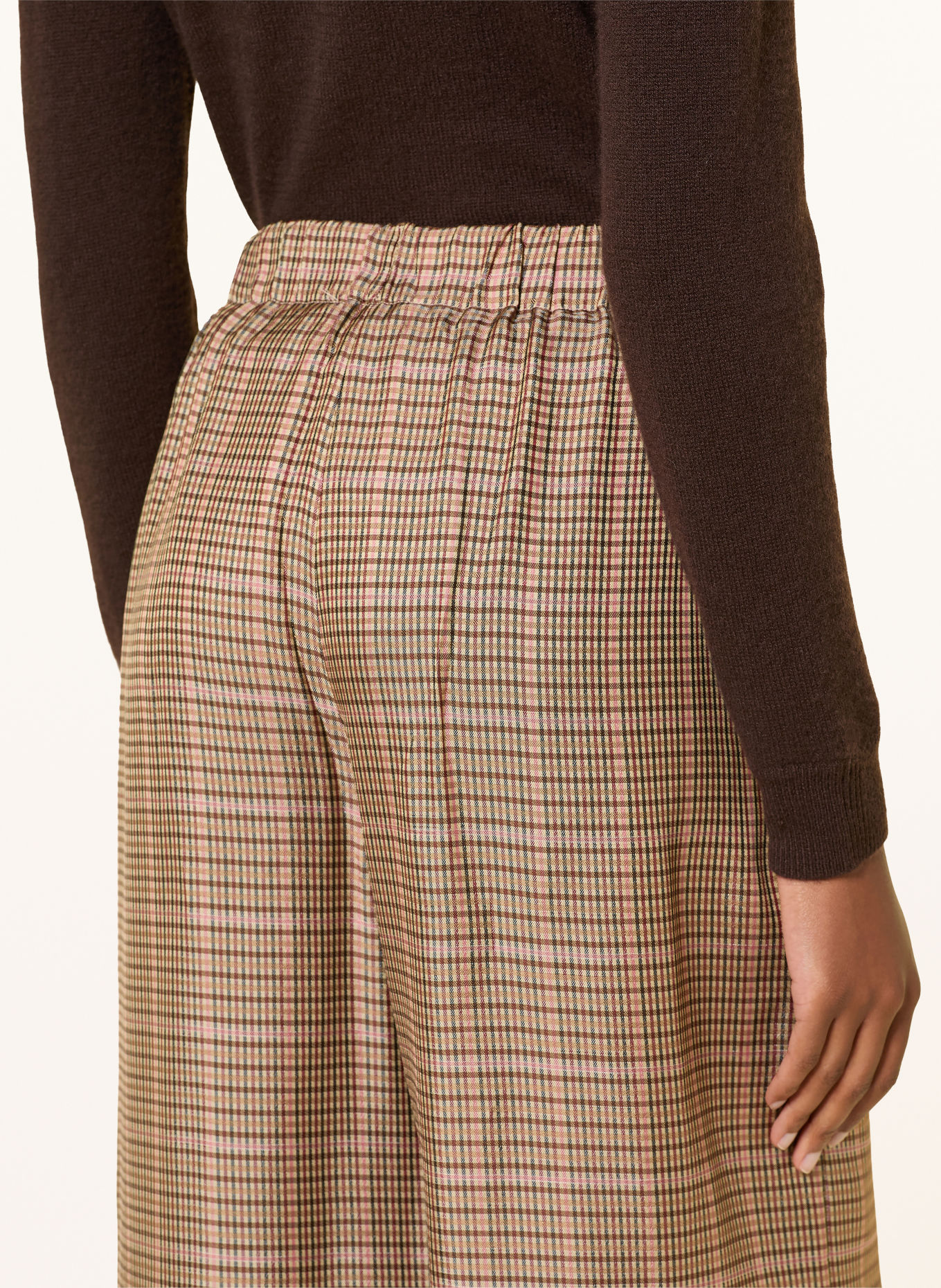 REISS Marlenehose MINNIE: BEIGE / DUNKELROT / DUNKELBLAU