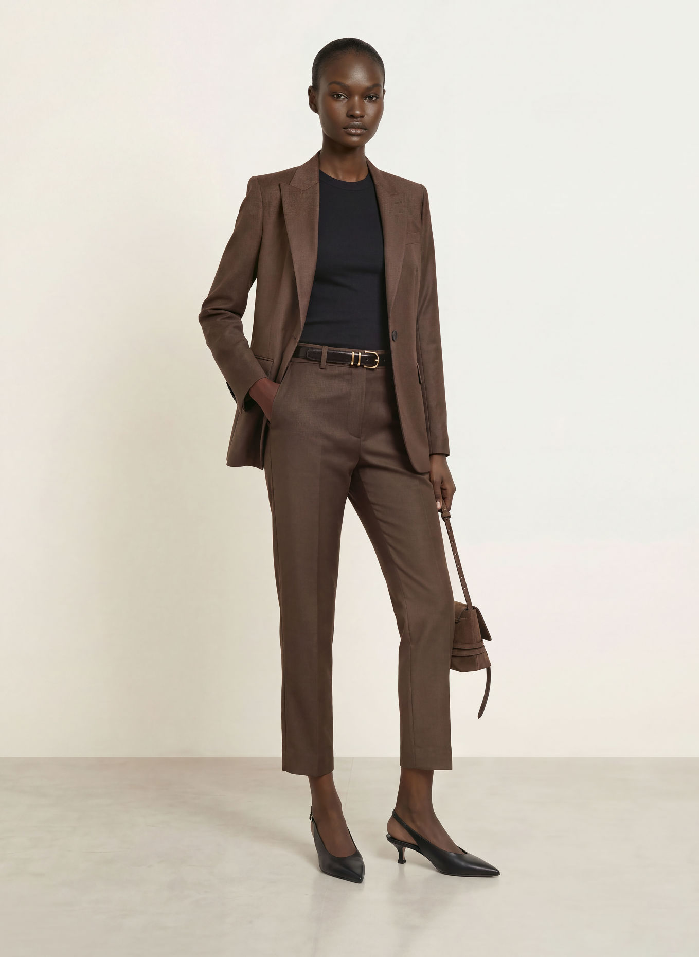 REISS Pantalon DERBY: MARRON