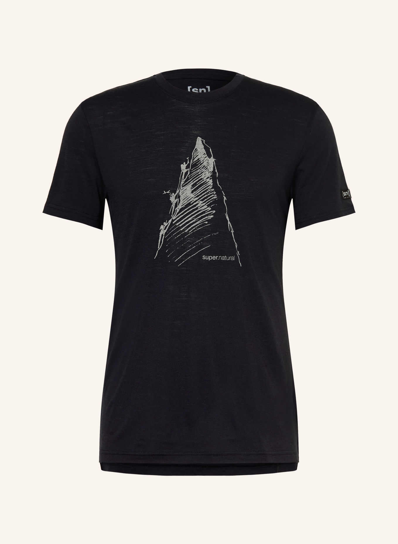 super.natural ASCENDERS Functional Shirt with Merino Wool: BLACK / GRAY