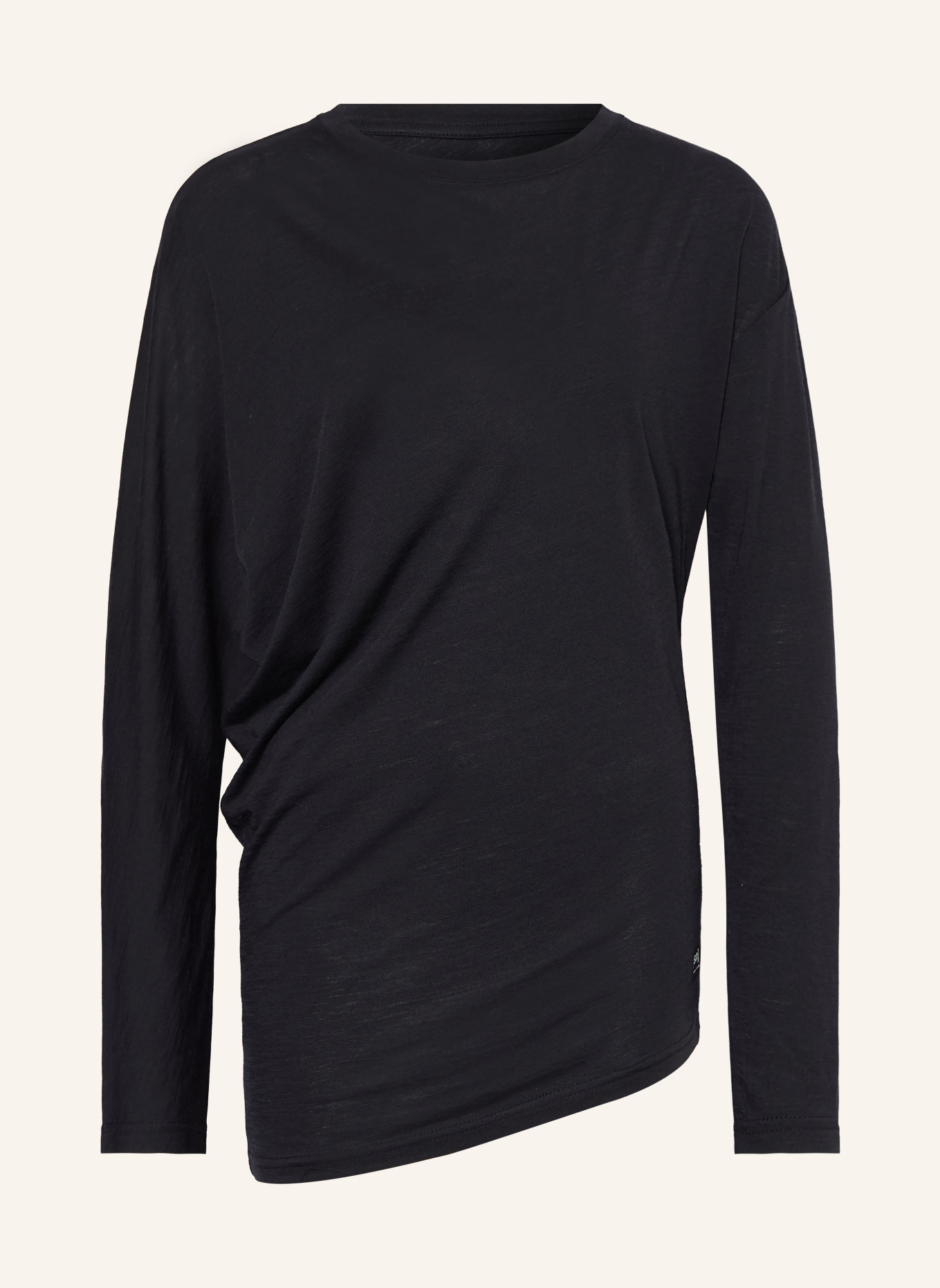 super.natural YOGA LOOSE Functional shirt with Merino Wool: BLACK
