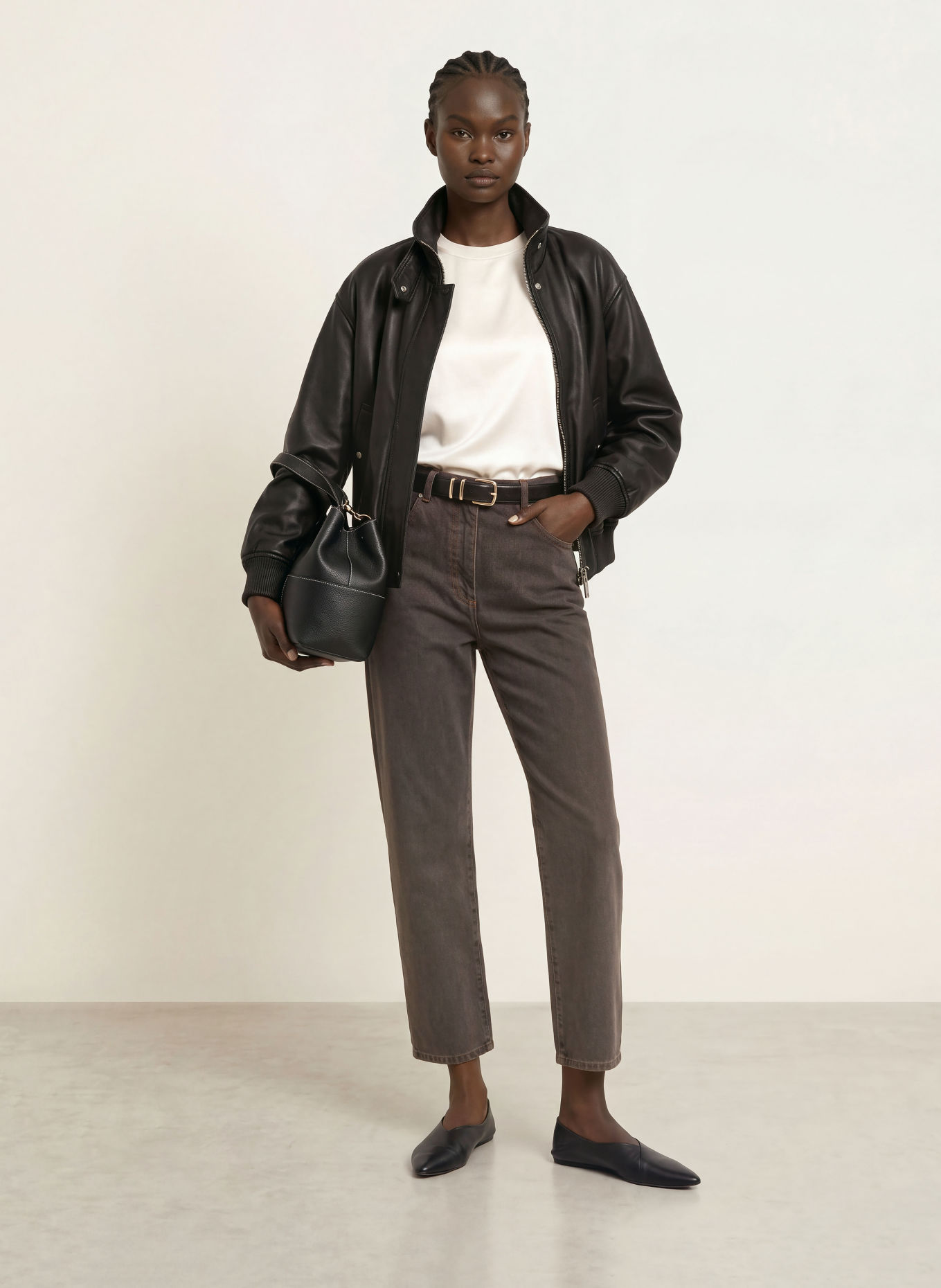 REISS Rovné džíny SELIN: 04 MUSHROOM BROWN