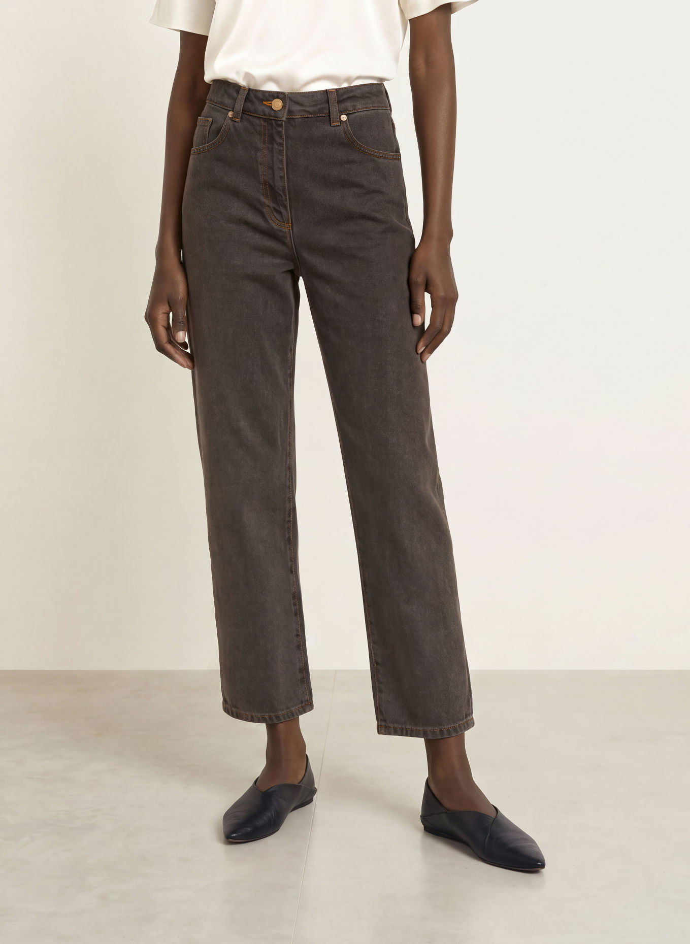REISS Rovné džíny SELIN: 04 MUSHROOM BROWN