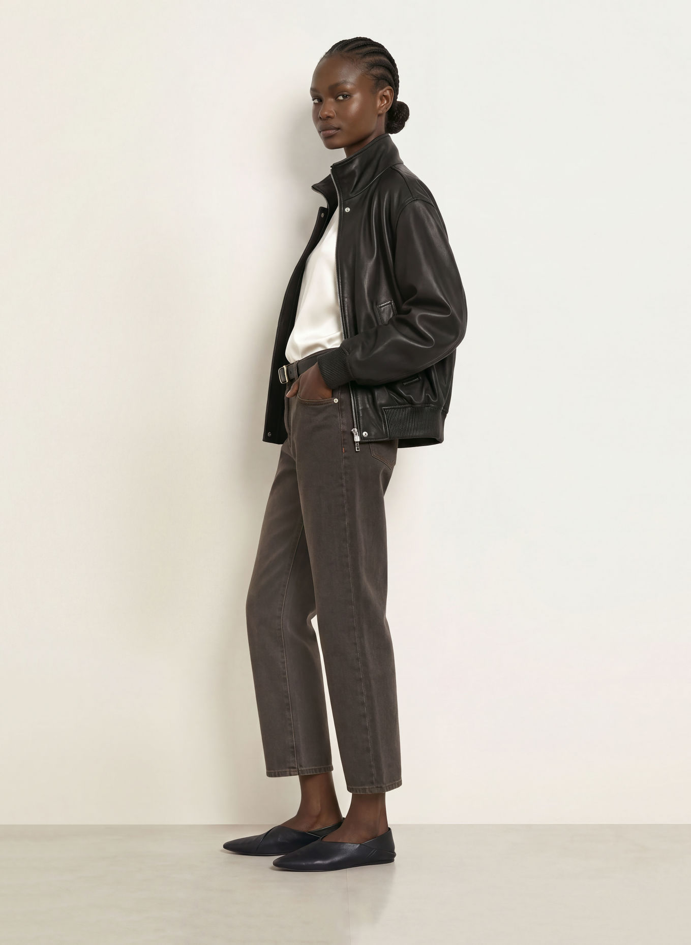 REISS Rovné džíny SELIN: 04 MUSHROOM BROWN