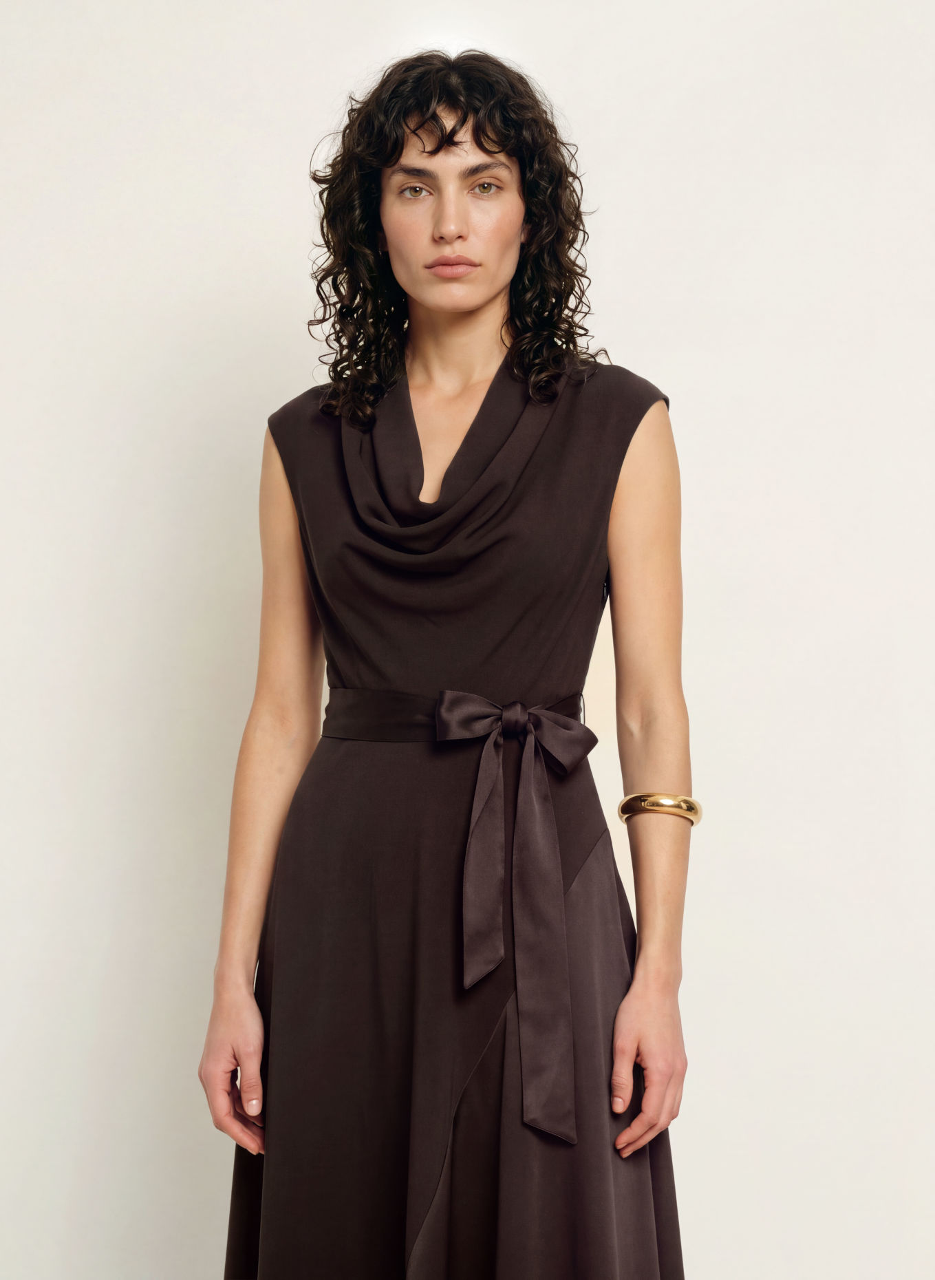 REISS Robe JUSTINE: ROUGE FONCÉ