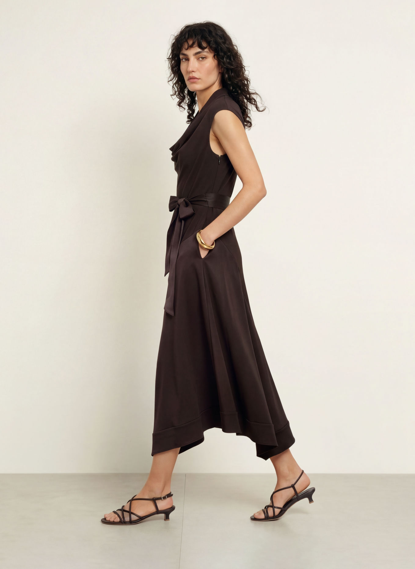 REISS Robe JUSTINE: ROUGE FONCÉ