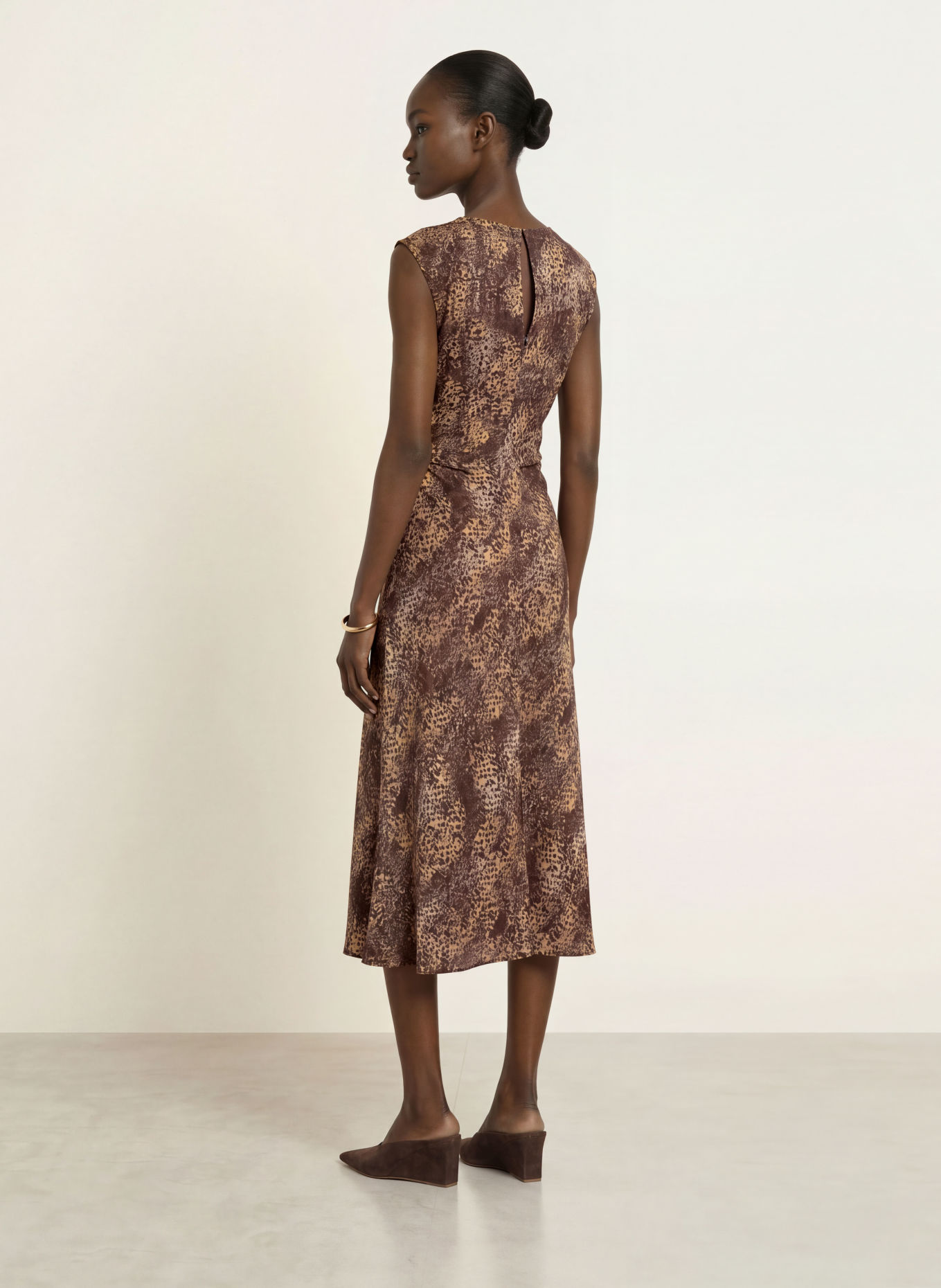 REISS Kleid CAMIE: DUNKELBRAUN / BEIGE