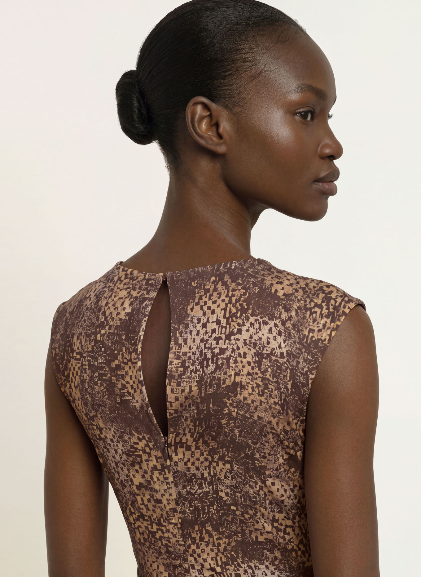 REISS Kleid CAMIE: DUNKELBRAUN / BEIGE