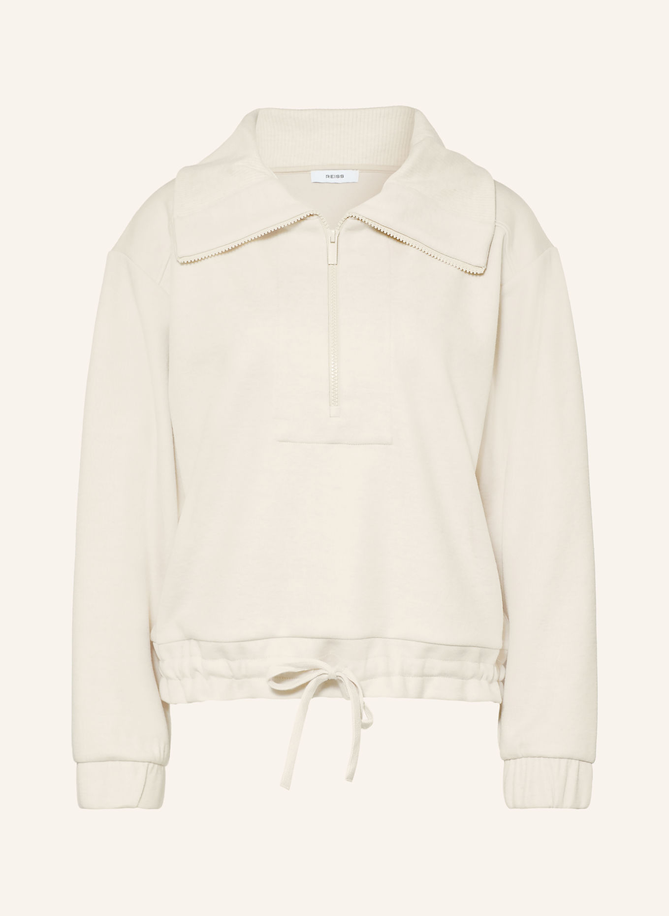 REISS Sweater met halve rits LAYLA: CRÈME