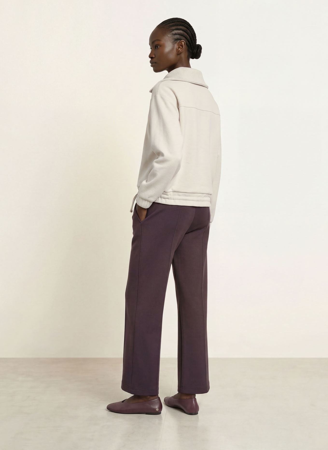REISS Sweater met halve rits LAYLA: CRÈME