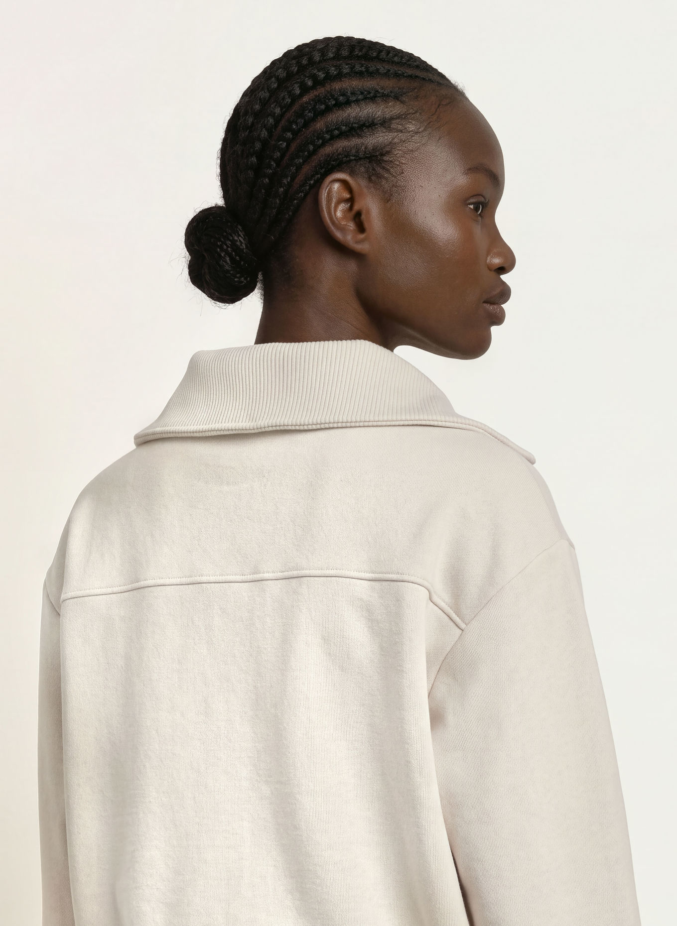 REISS Sweater met halve rits LAYLA: CRÈME