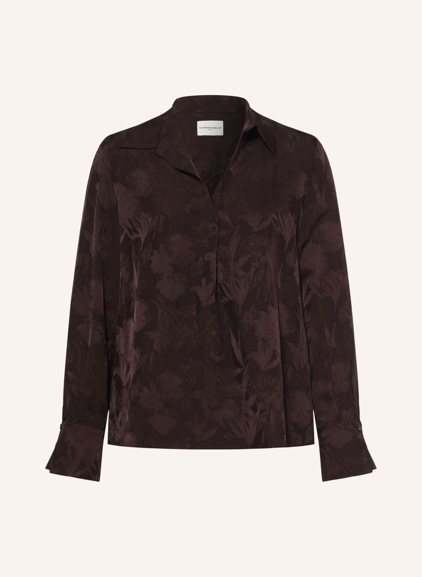 CLAUDIE PIERLOT Blusenshirt aus Jacquard: DUNKELBRAUN
