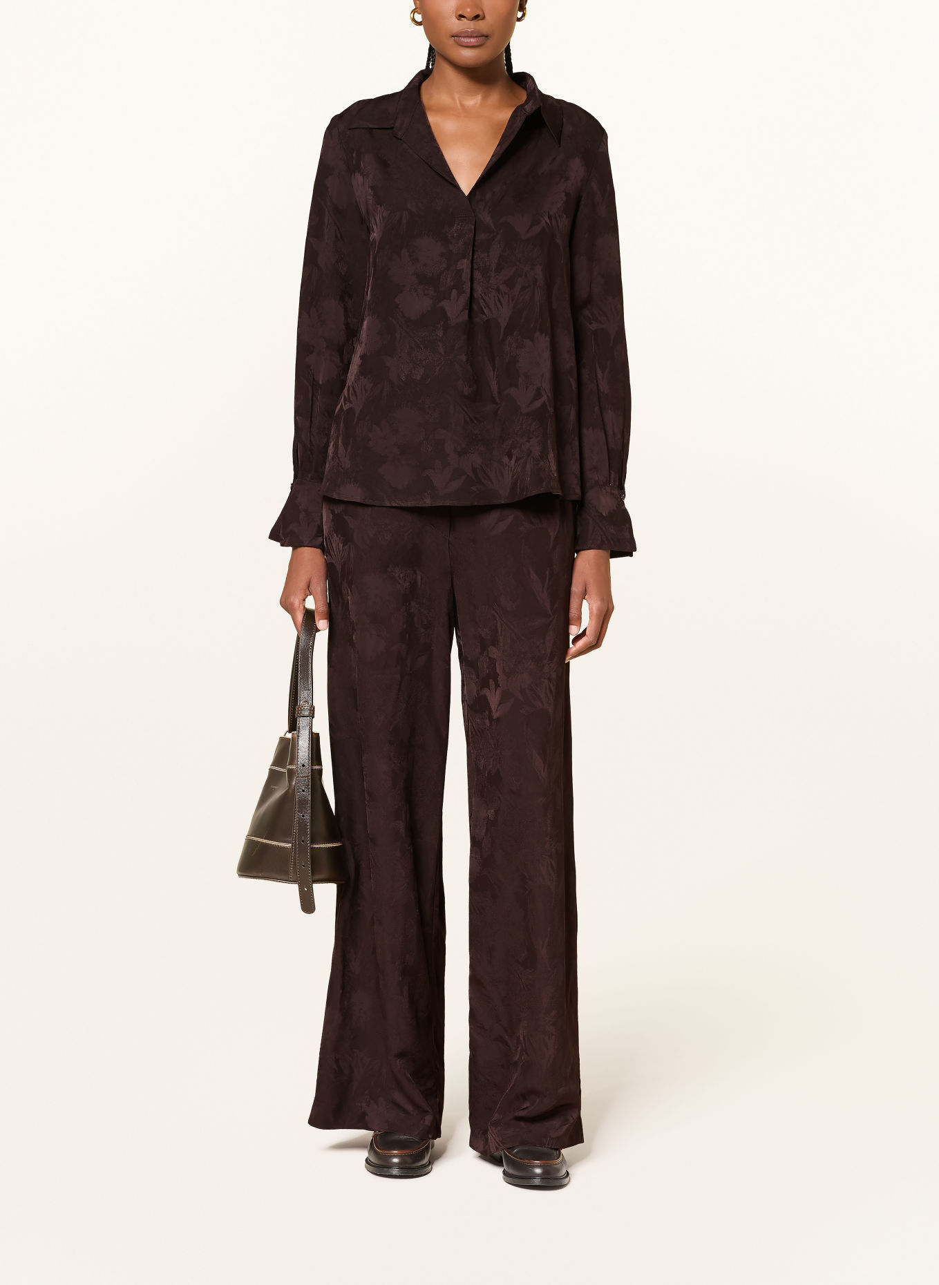 CLAUDIE PIERLOT Blusenshirt aus Jacquard: DUNKELBRAUN