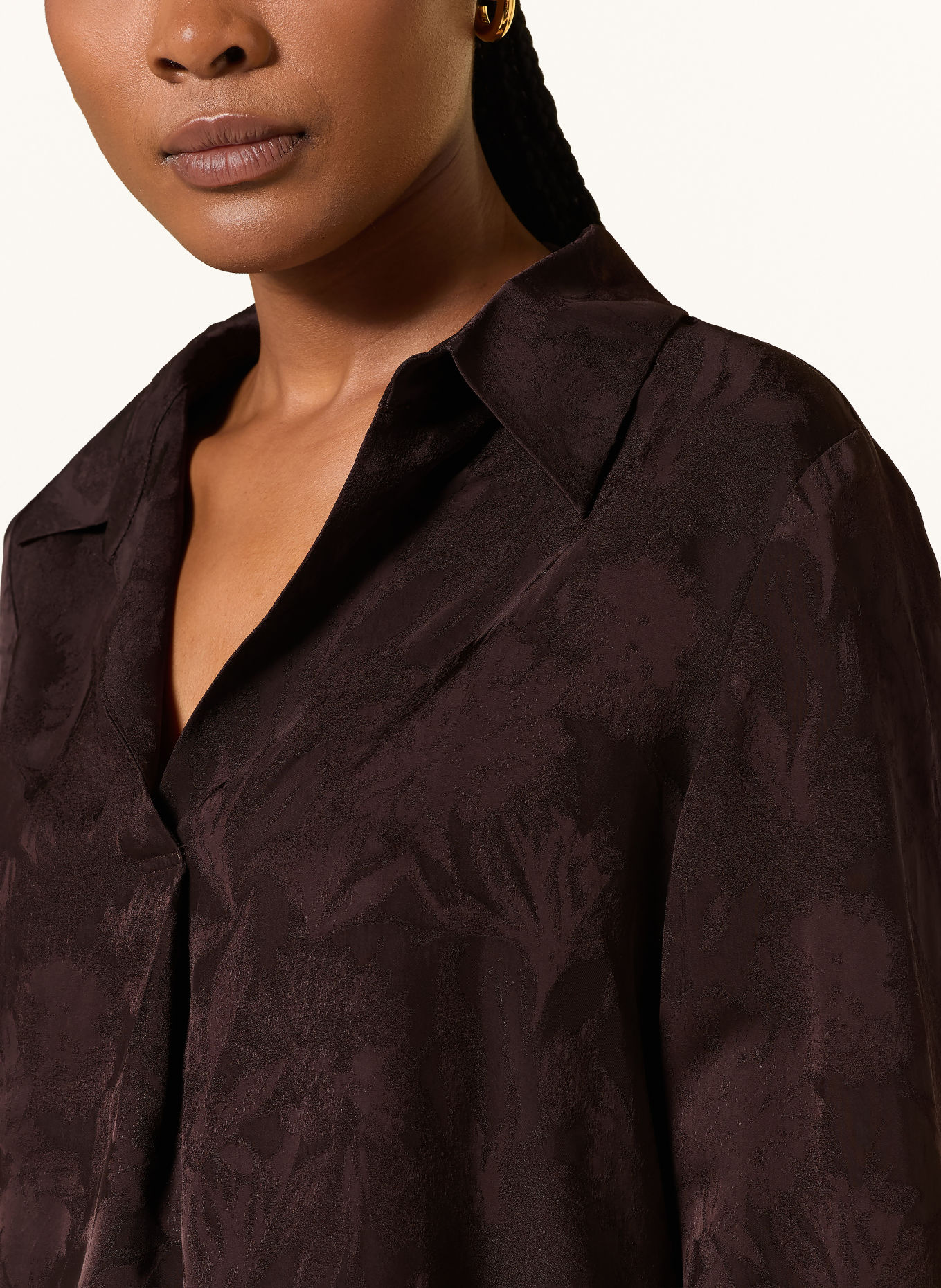 CLAUDIE PIERLOT Blusenshirt aus Jacquard: DUNKELBRAUN