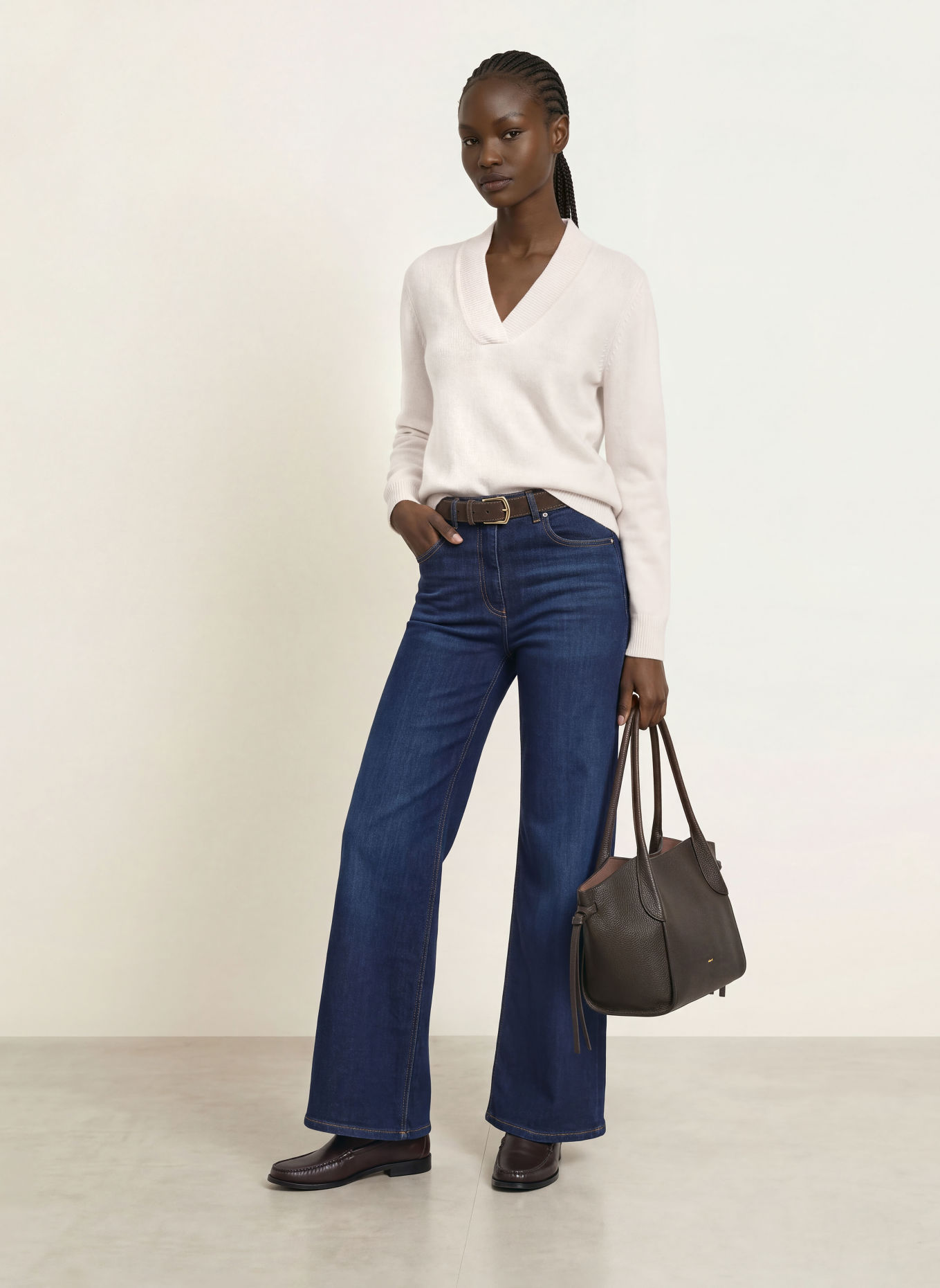 REISS BLANCHE Cashmere Sweater: CREAM