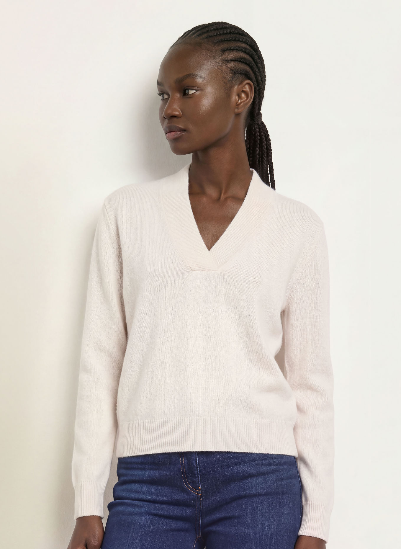 REISS BLANCHE Cashmere Sweater: CREAM