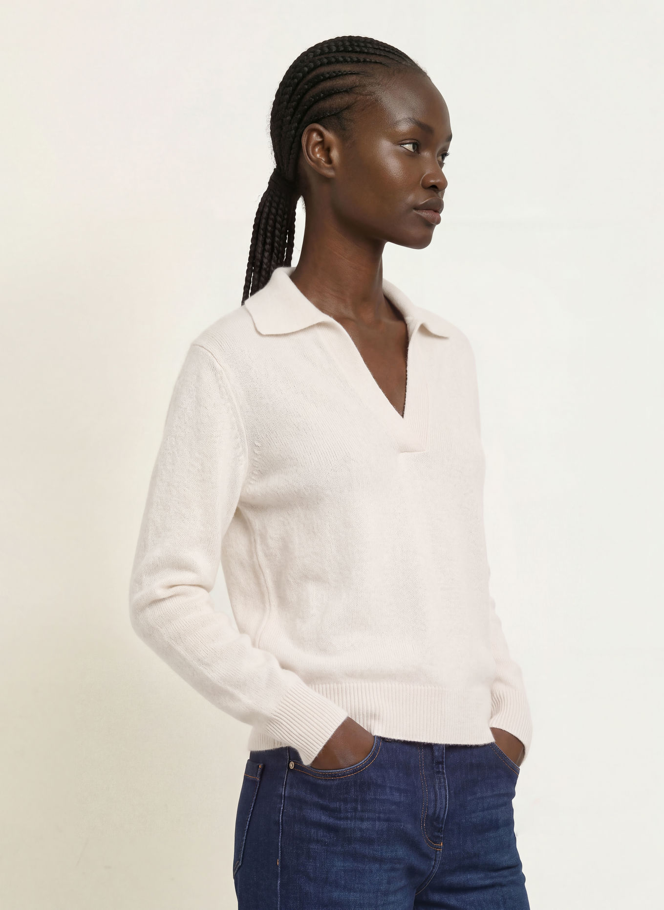 REISS BLANCHE Cashmere Sweater: CREAM