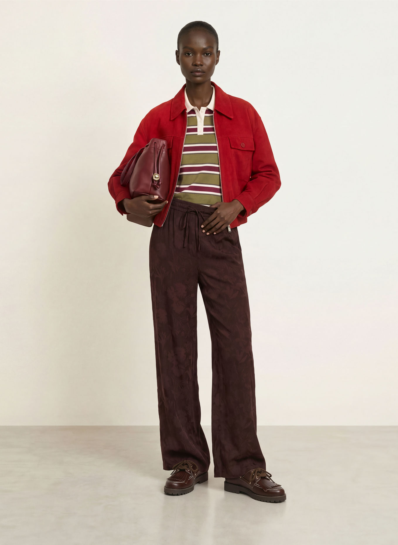 CLAUDIE PIERLOT Jacquard-Hose: DUNKELBRAUN