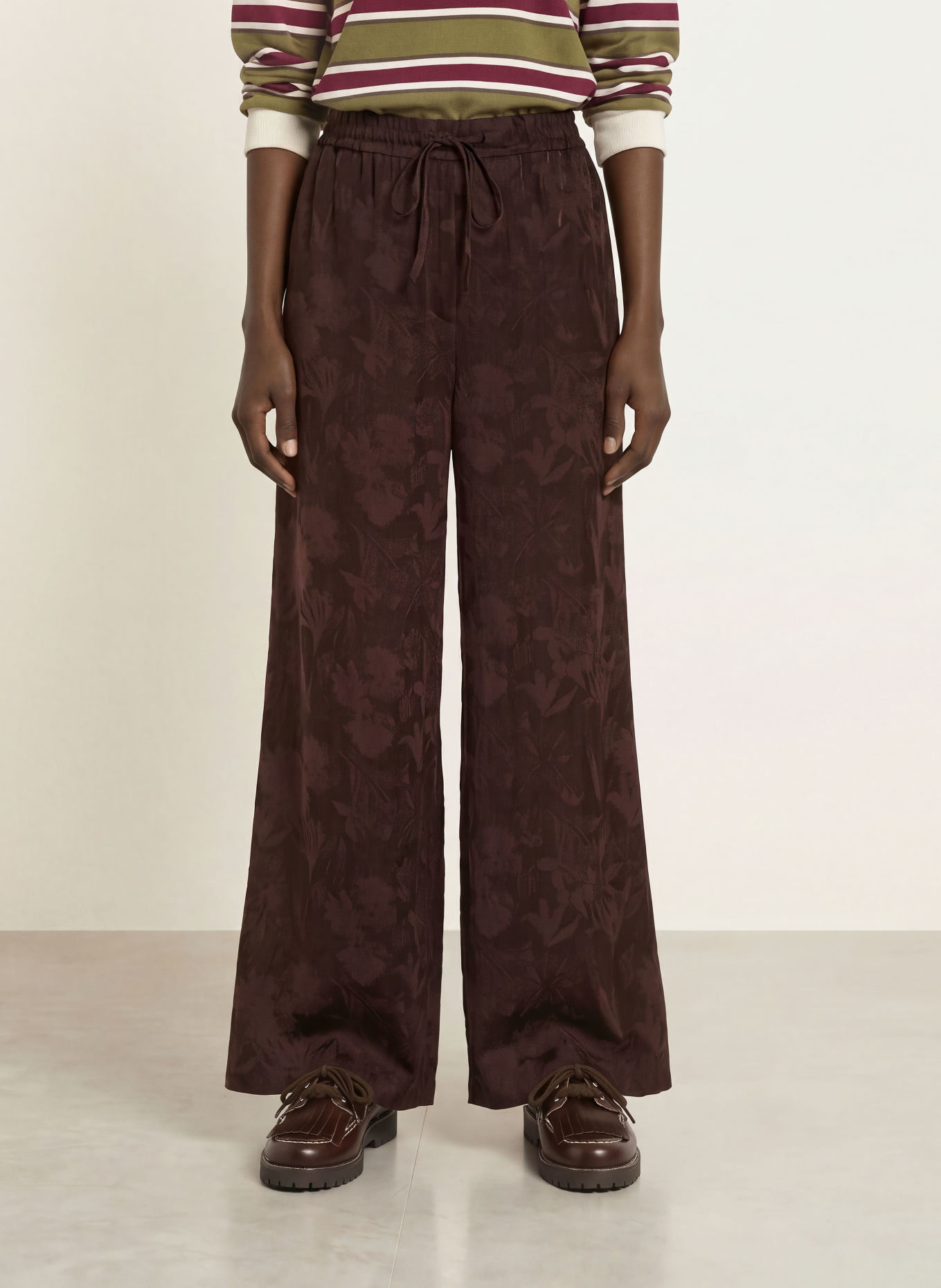 CLAUDIE PIERLOT Jacquard-Hose: DUNKELBRAUN