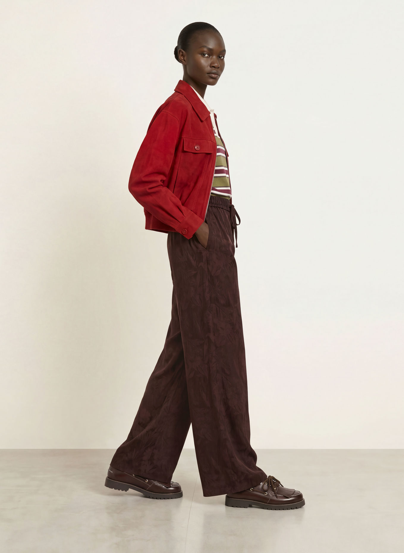 CLAUDIE PIERLOT Jacquard-Hose: DUNKELBRAUN