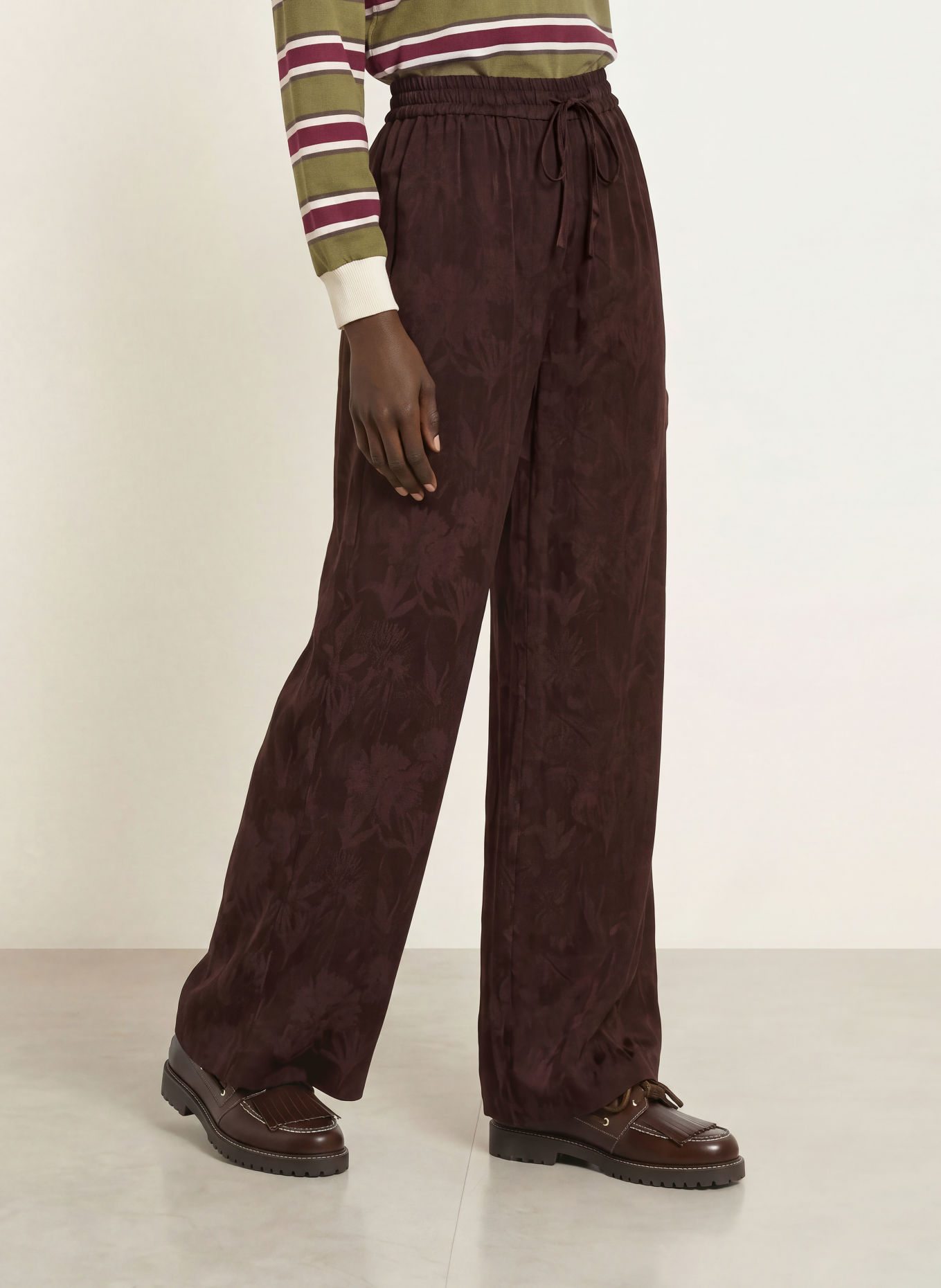 CLAUDIE PIERLOT Jacquard-Hose: DUNKELBRAUN