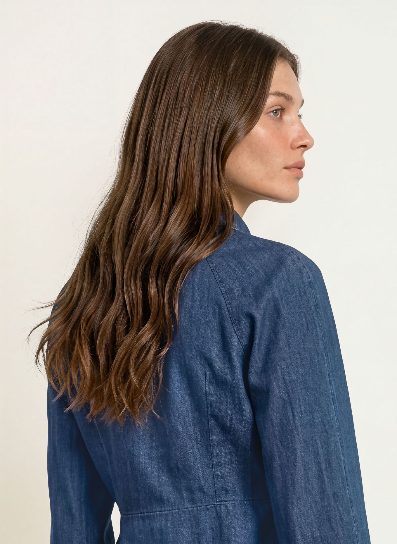 CLAUDIE PIERLOT Jeansbluse mit Cut-outs: DUNKELBLAU