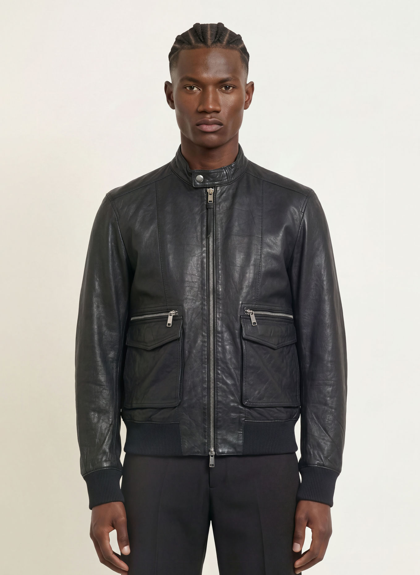 ALLSAINTS Lederjacke HIRO: SCHWARZ