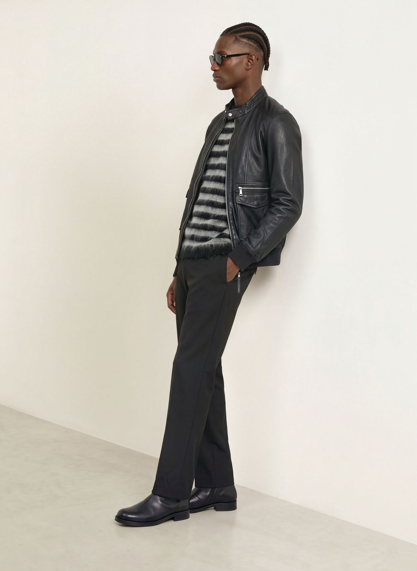ALLSAINTS Lederjacke HIRO: SCHWARZ