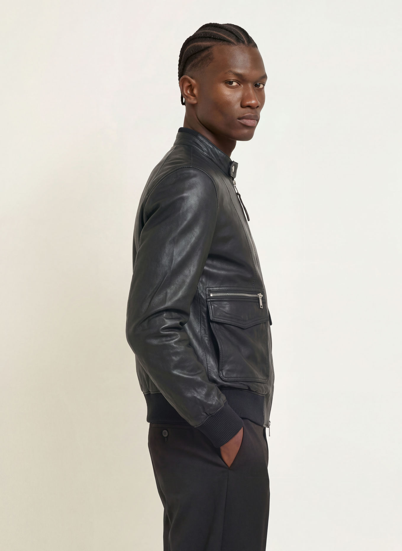 ALLSAINTS Lederjacke HIRO: SCHWARZ