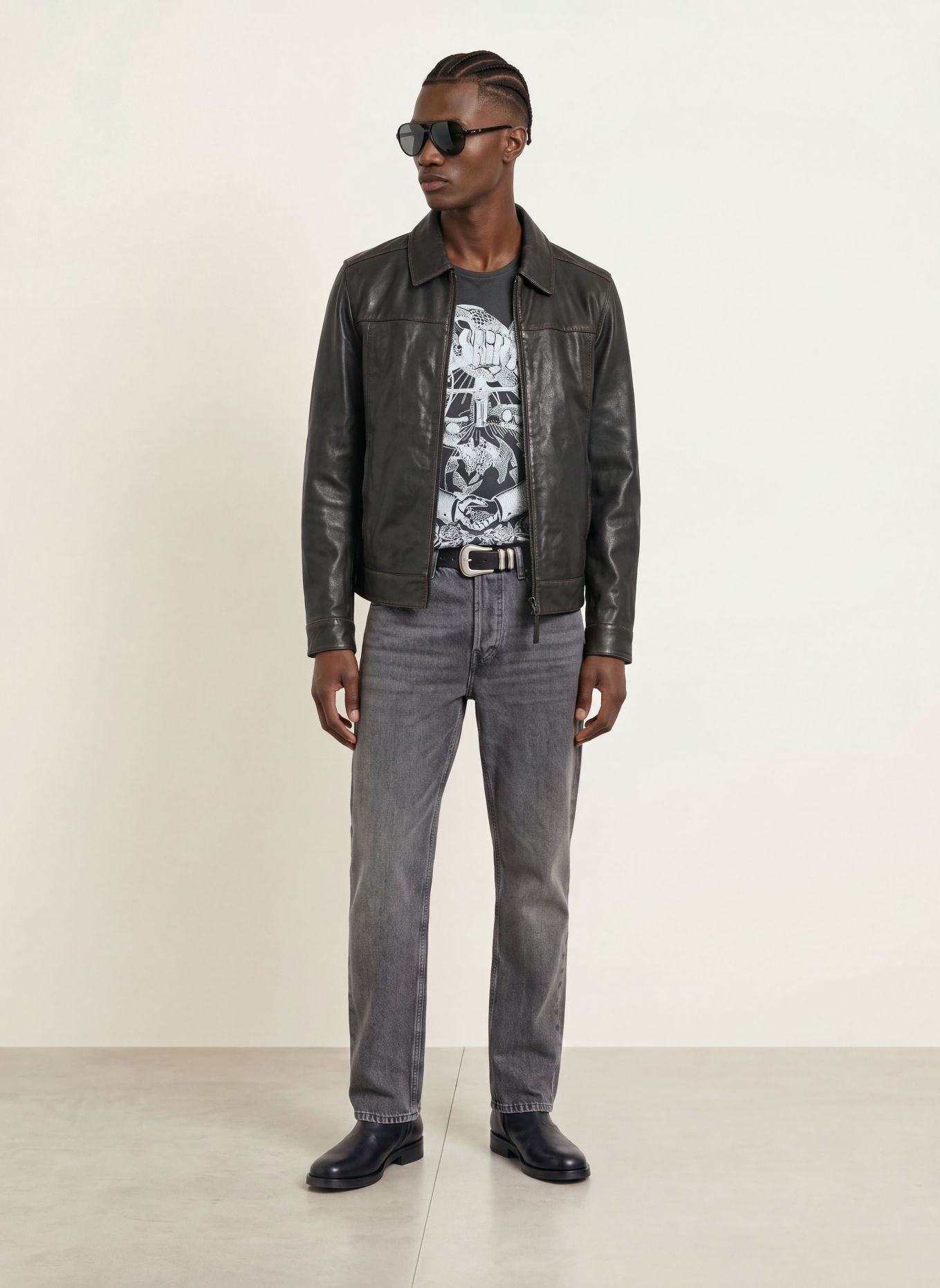 ALLSAINTS Lederjacke OAKLAND: DUNKELBRAUN