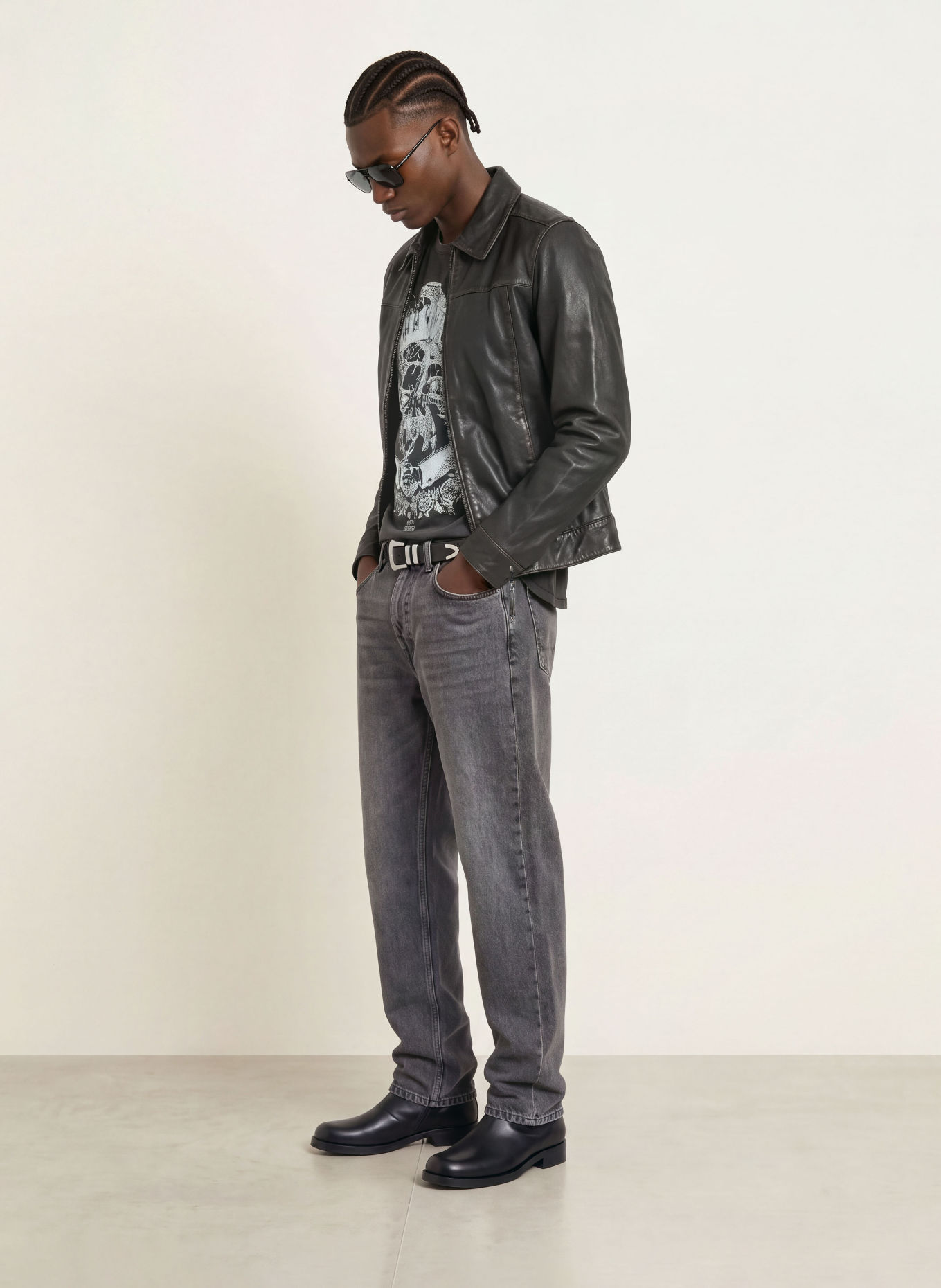 ALLSAINTS Lederjacke OAKLAND: DUNKELBRAUN