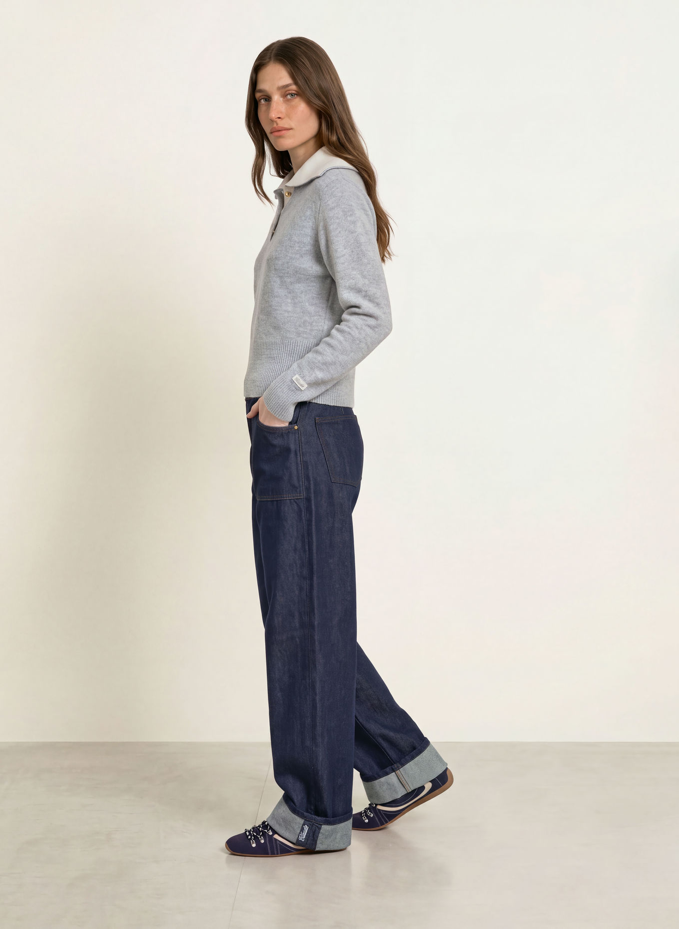 CLAUDIE PIERLOT Sweter: SZARY / KREMOWY