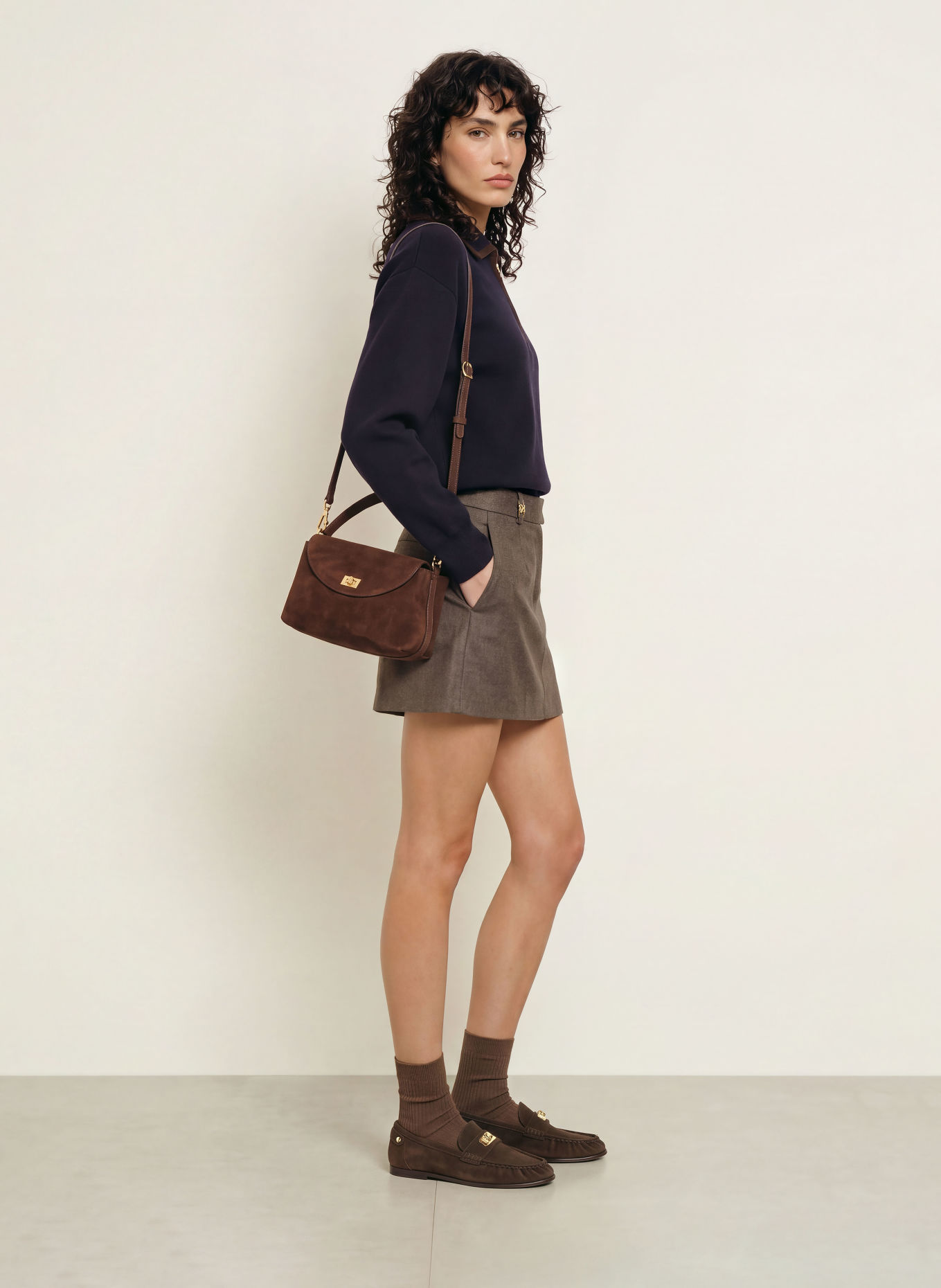 SANDRO Skort: TAUPE