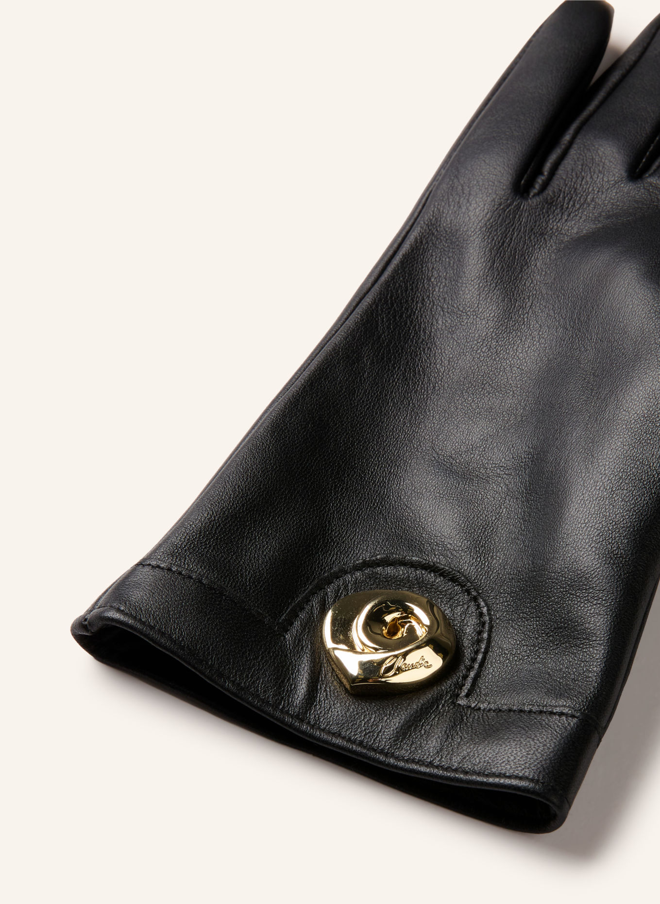 CLAUDIE PIERLOT Lederhandschuhe: SCHWARZ