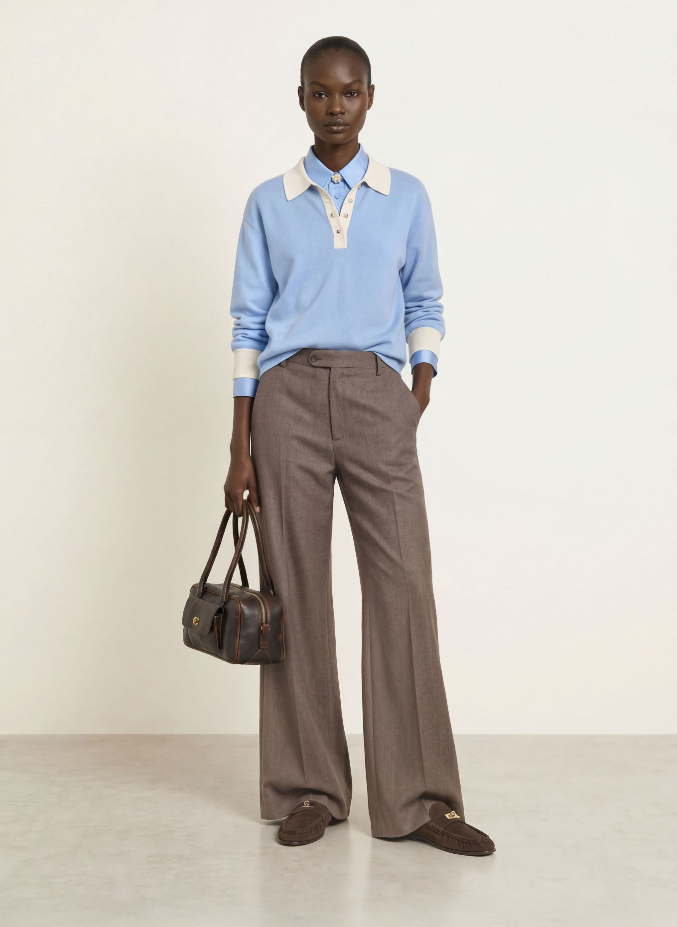 SANDRO Marlenehose: TAUPE