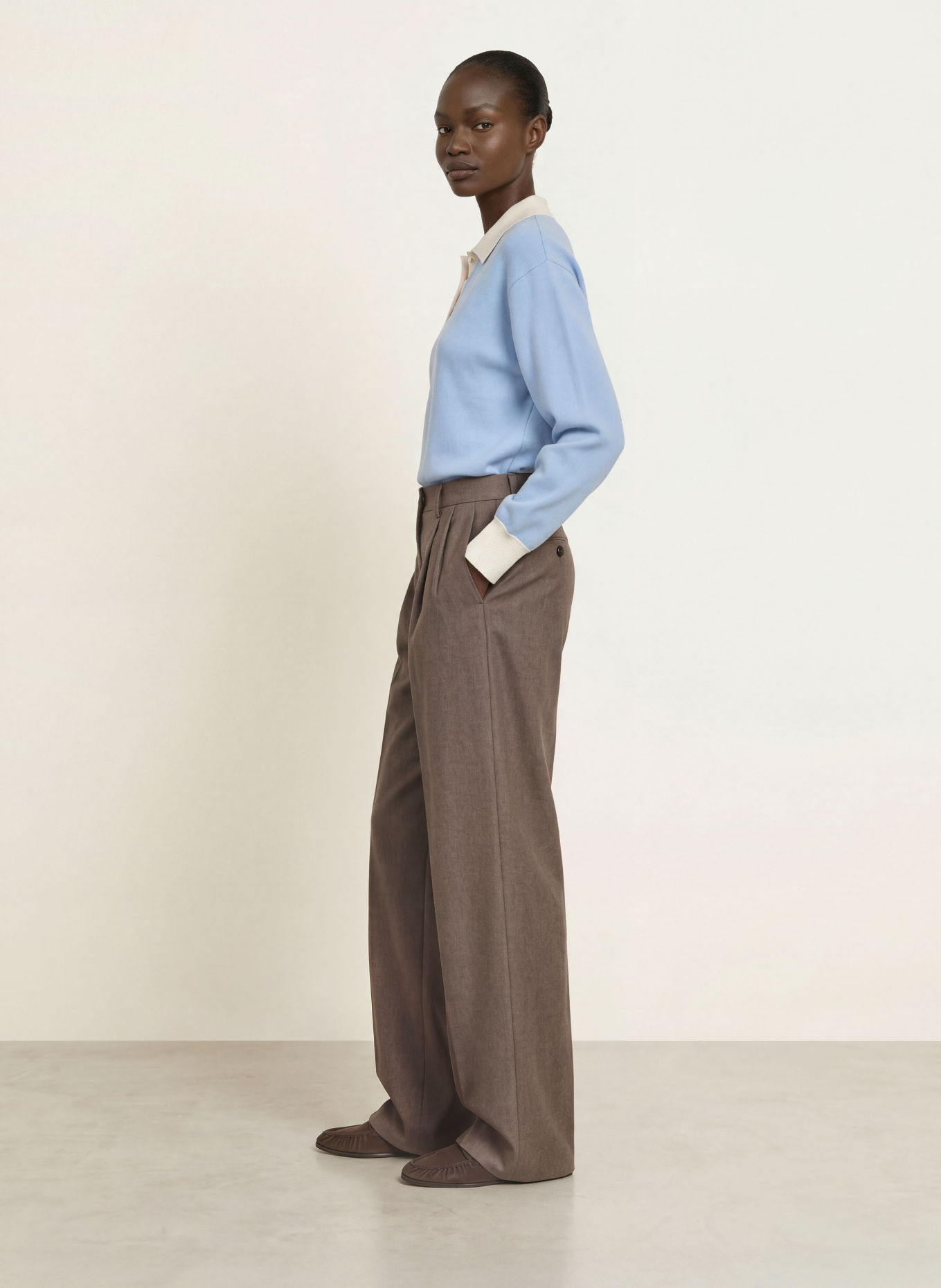 SANDRO Marlenehose: TAUPE