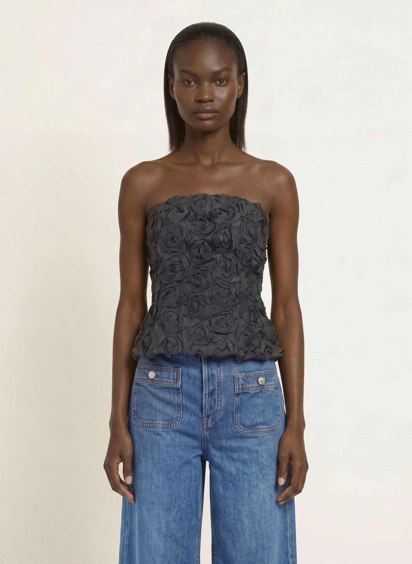maje Off-Shoulder-Top: SCHWARZ