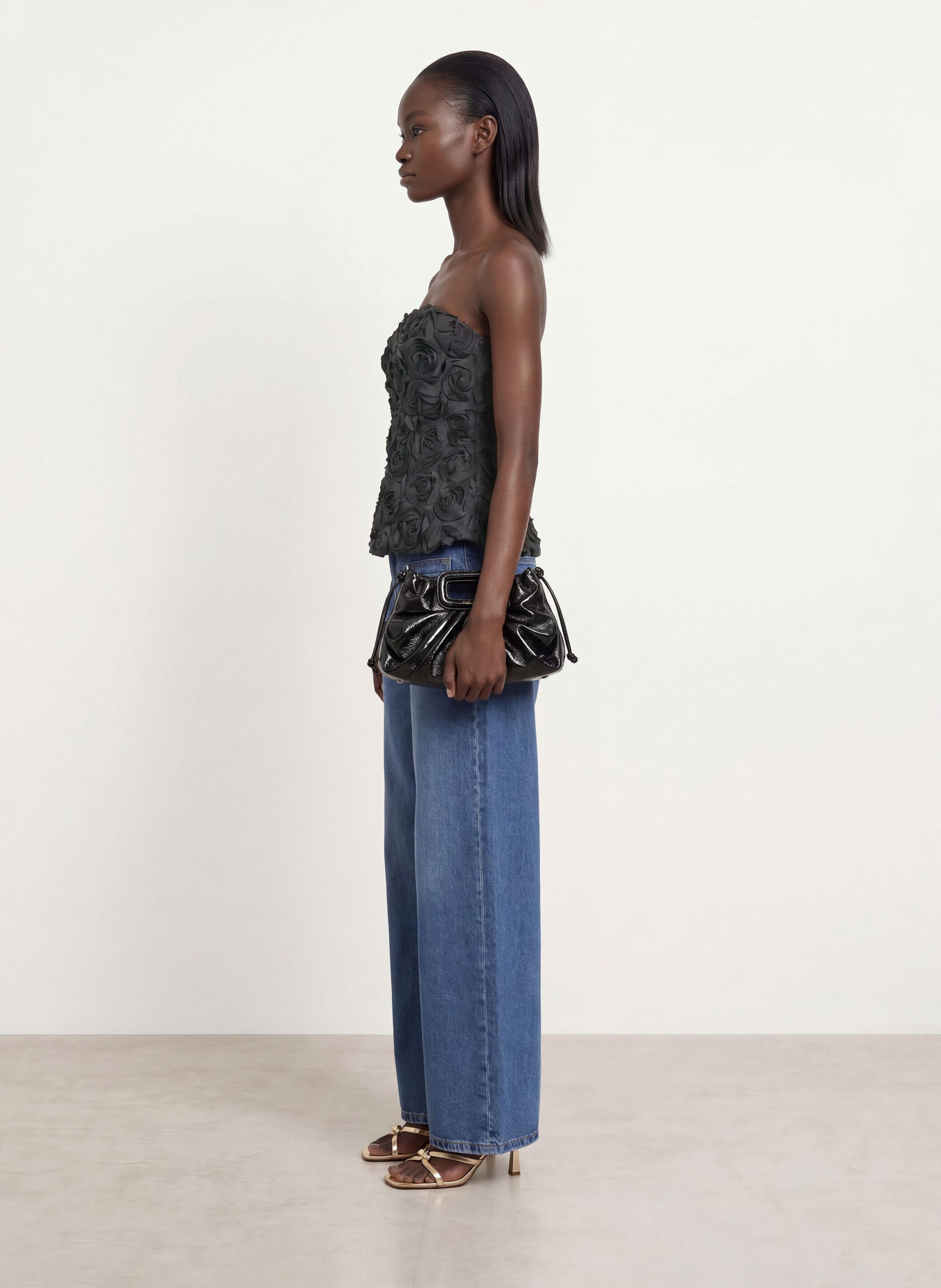 maje Off-Shoulder-Top: SCHWARZ