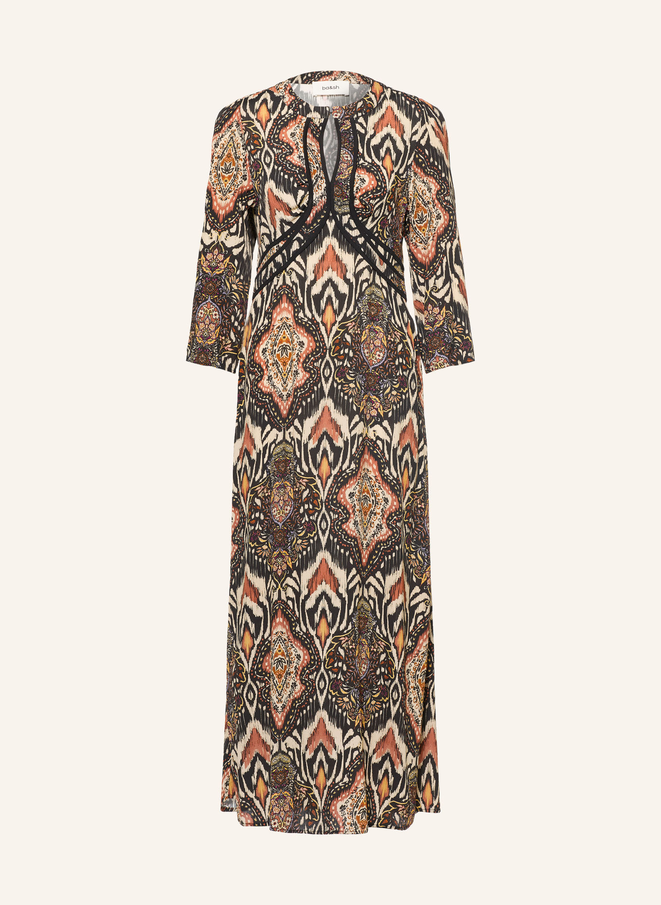 ba&sh ZONOA dress with 3/4 sleeves: BLACK / ROSE / PURPLE