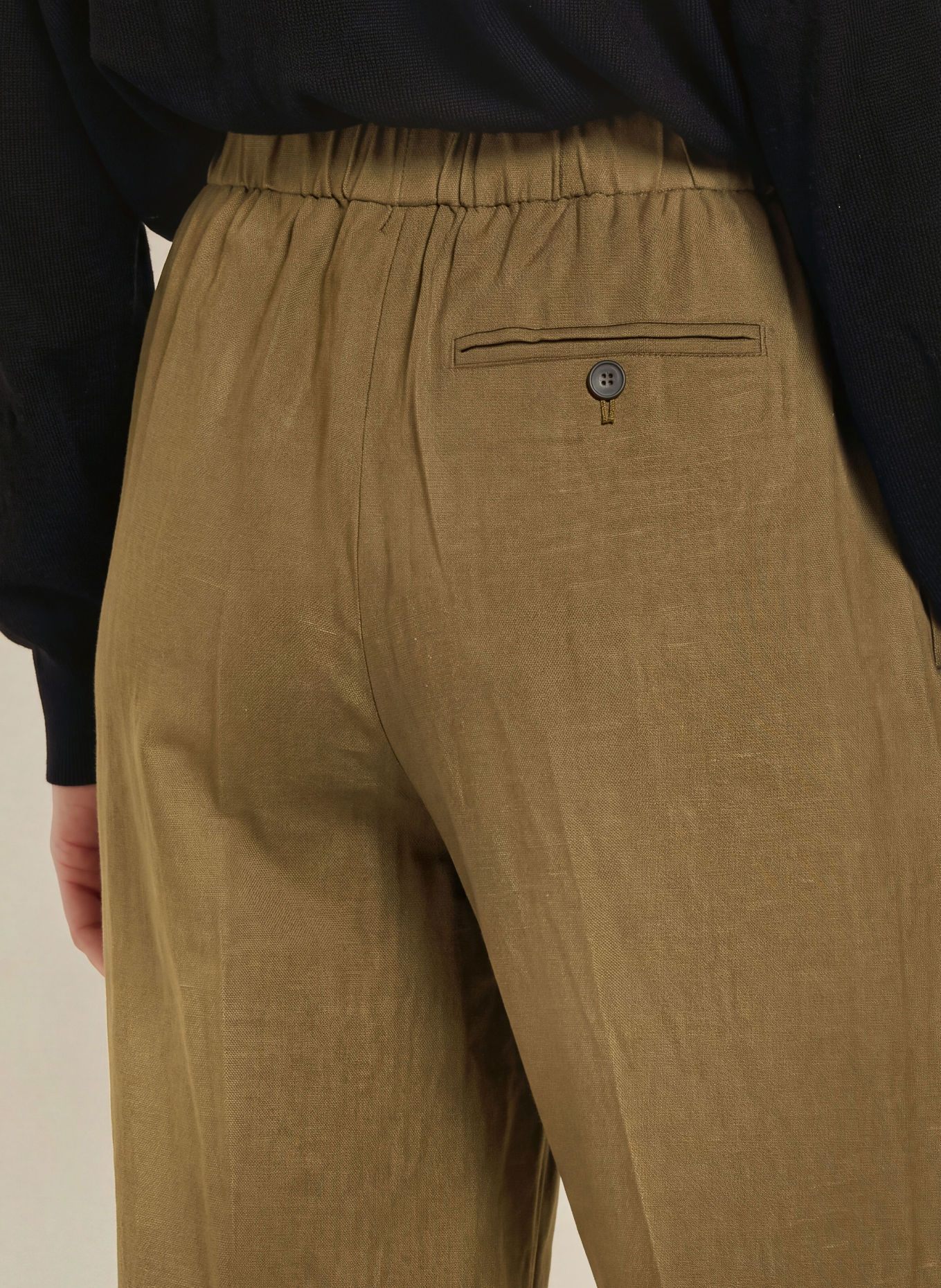 ALLSAINTS Pantalon palazzo en satin: KAKI