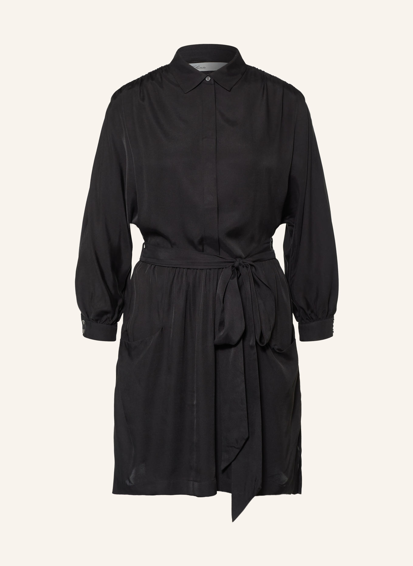 ALLSAINTS Satinkleid NOORA mit Seide: SCHWARZ